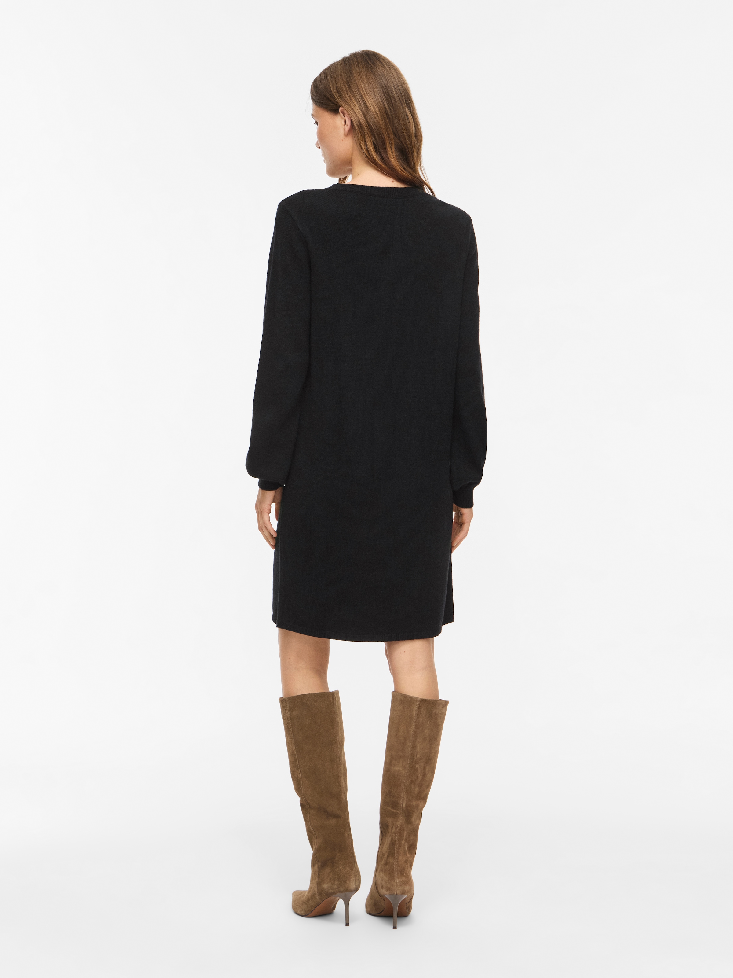 Vila Robe en tricot »VIRIL L/S VOLUME SLEEVE KNIT DRESS-NOOS« mélange de matériaux, coupe normale