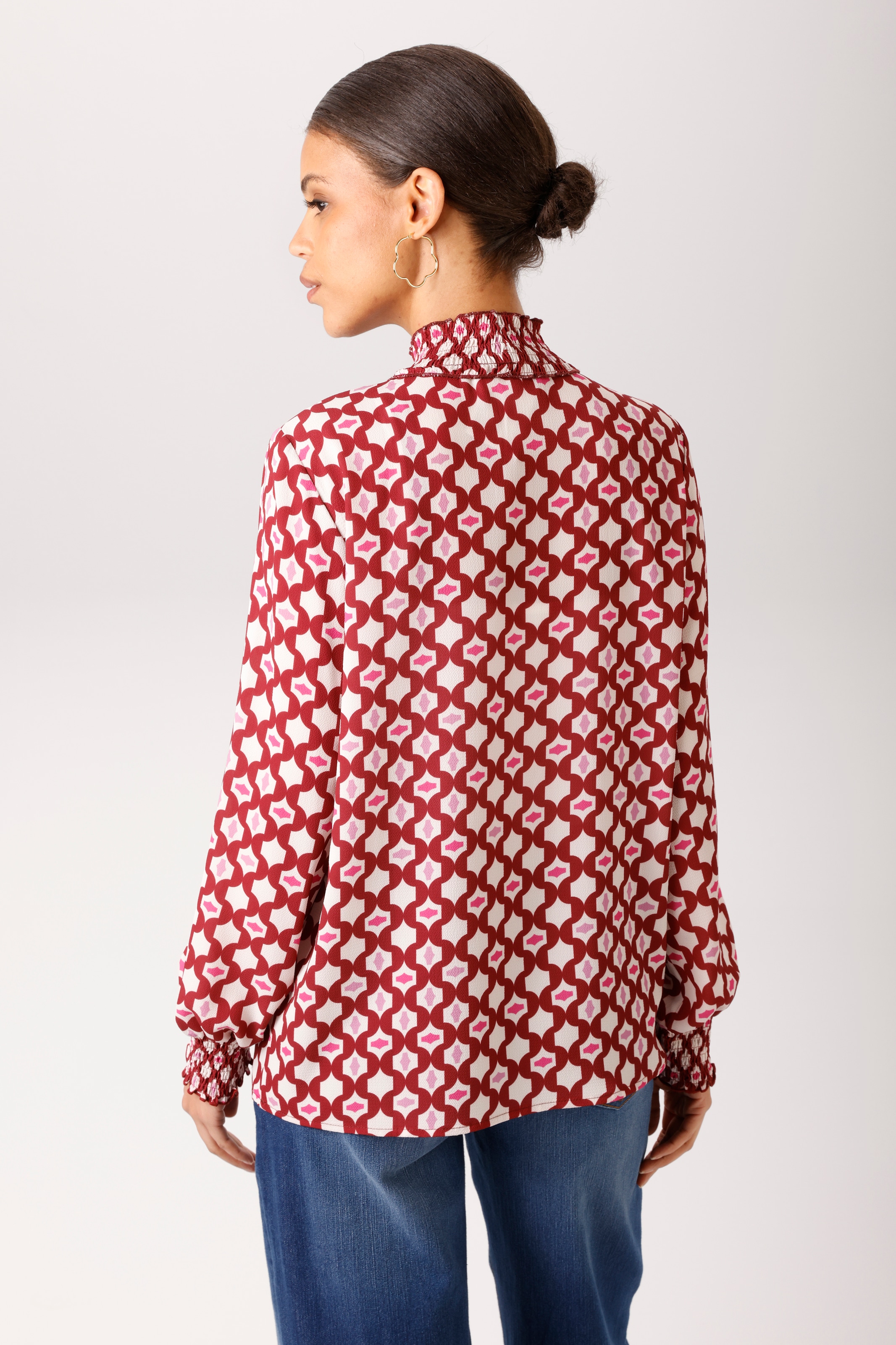 Aniston CASUAL Blouse à enfiler avec impression rétro aux couleurs tendance - NOUVELLE COLLECTION