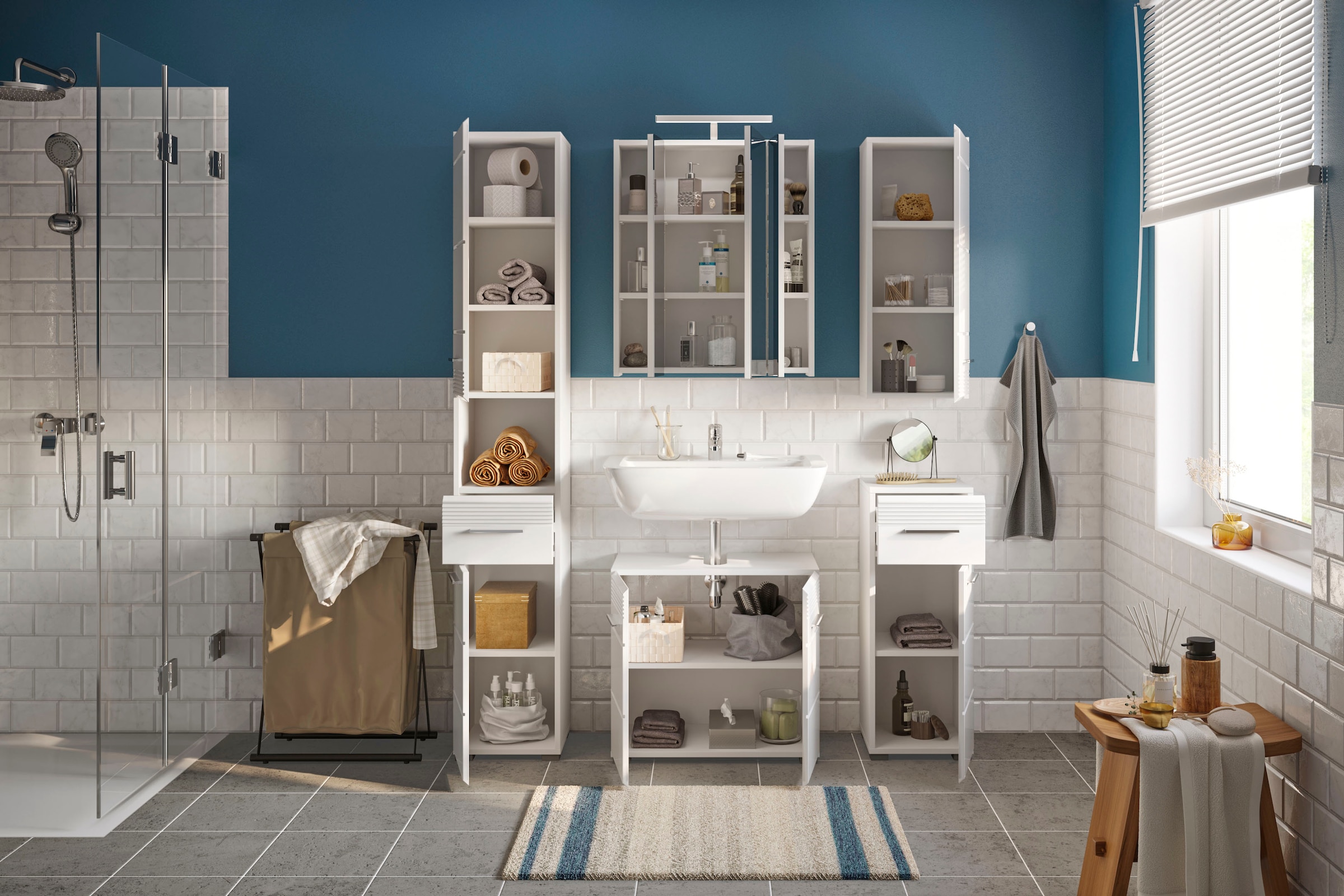 Home affaire Ensemble de meubles de salle de bain »Malmö, 5 teilig, bestehend aus:« Set, 5 cuis tlg.