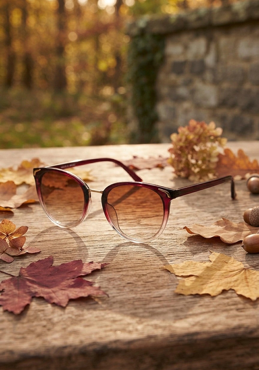 Laura Scott Sonnenbrille Tropfen-Design, Vollrandrahmen, altrosa mit Farbverlauf