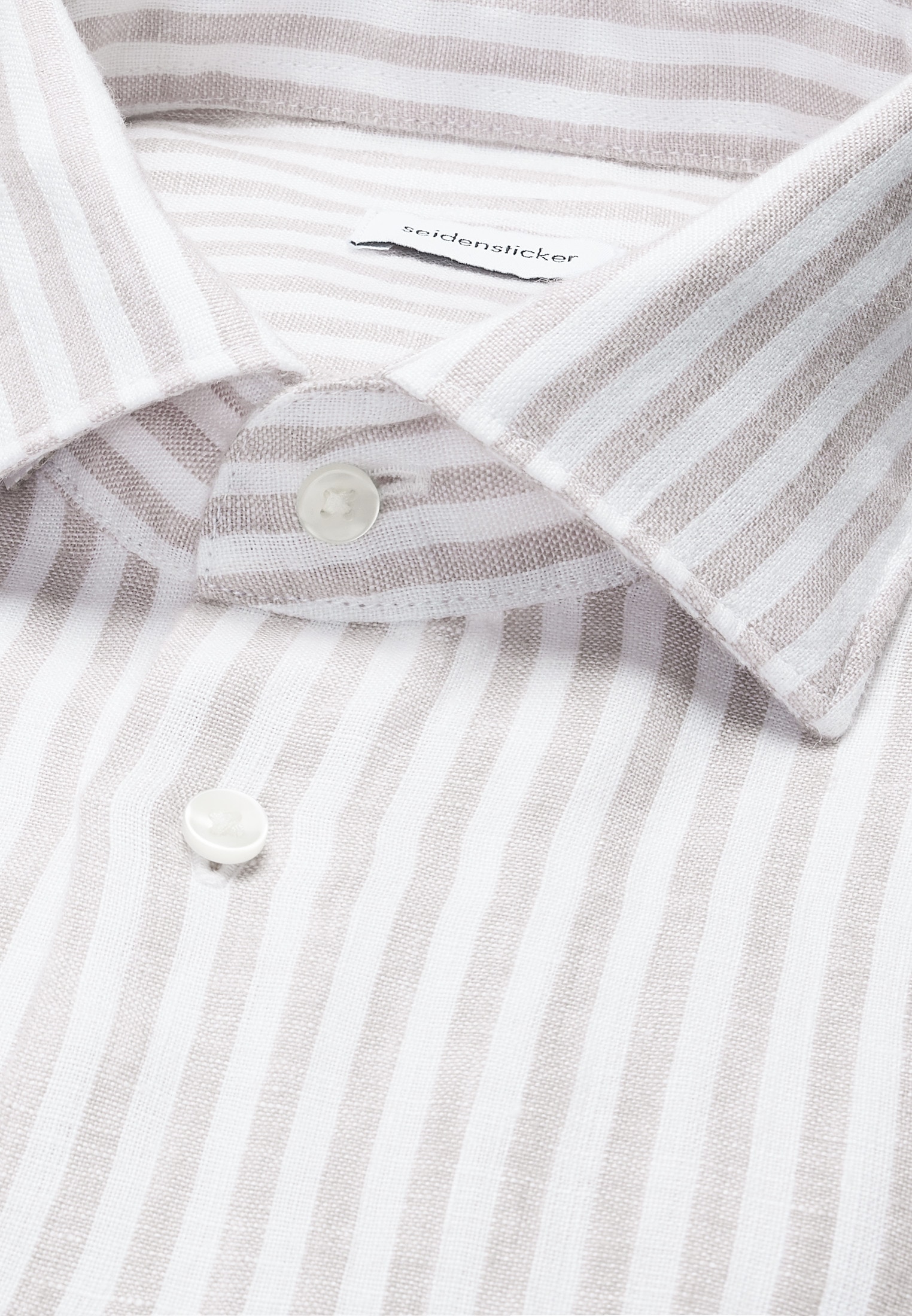 seidensticker Chemise en lin »Schwarze Rose« Col Kent 1/1 façonné rayé