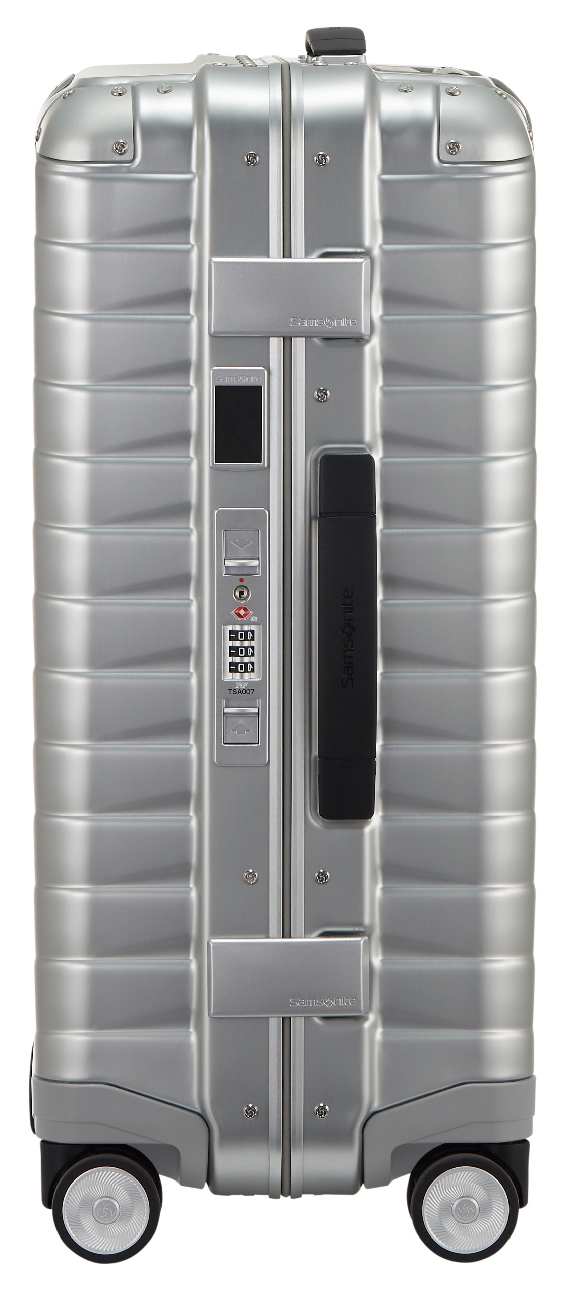 Samsonite Hartschalen-Trolley »PROXIS ALU, verschiedene Grössen« 40 l 4 Rollen aus Aluminium, mit Kreuzspanngurt, mit integriertem Namensschild