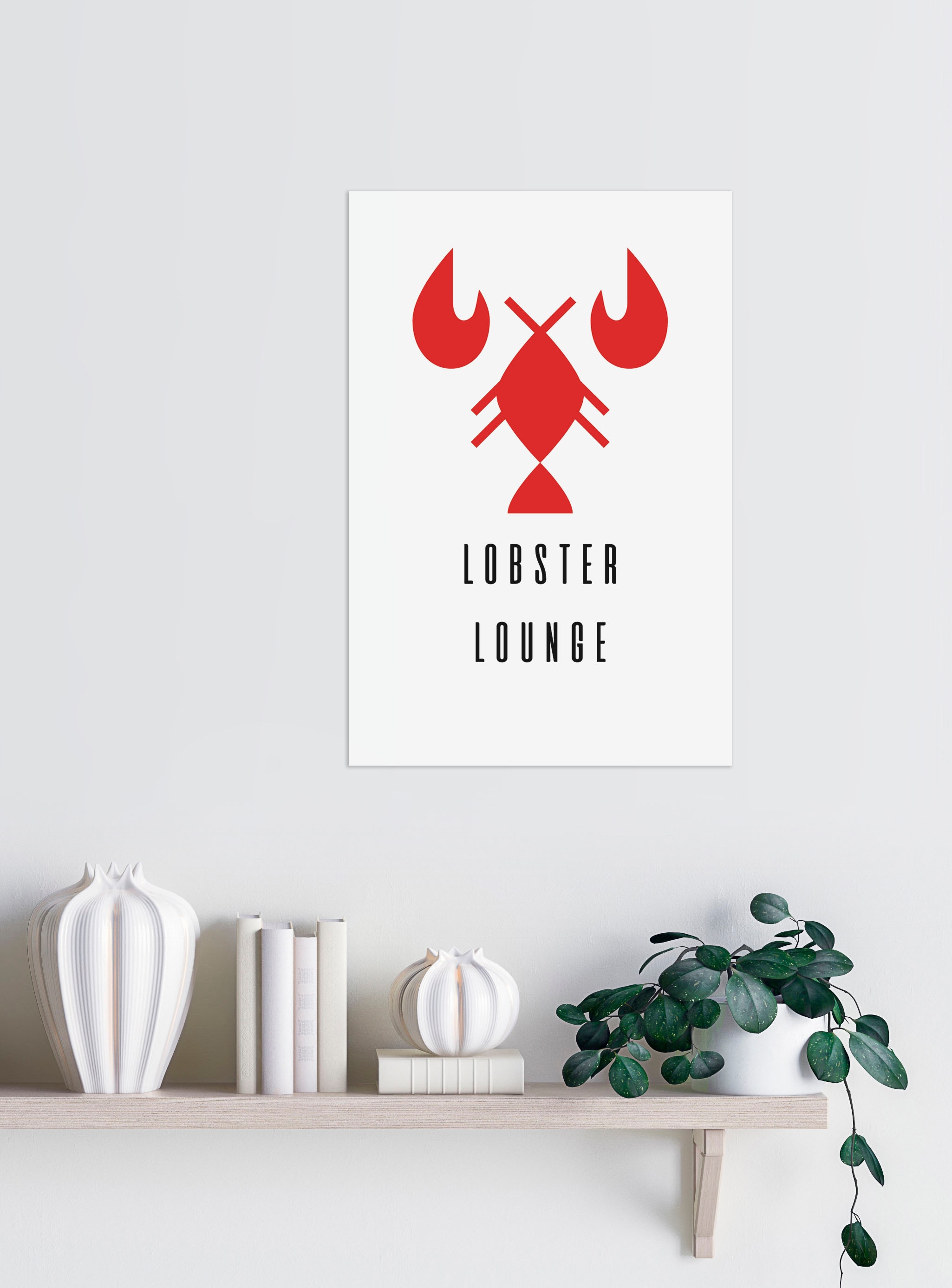 queence Wanddekoobjekt »LOBSTER LOUNGE« Stahlschild, Blechschild, Spruch, Witzig, Wanddeko, retro, 20x30cm