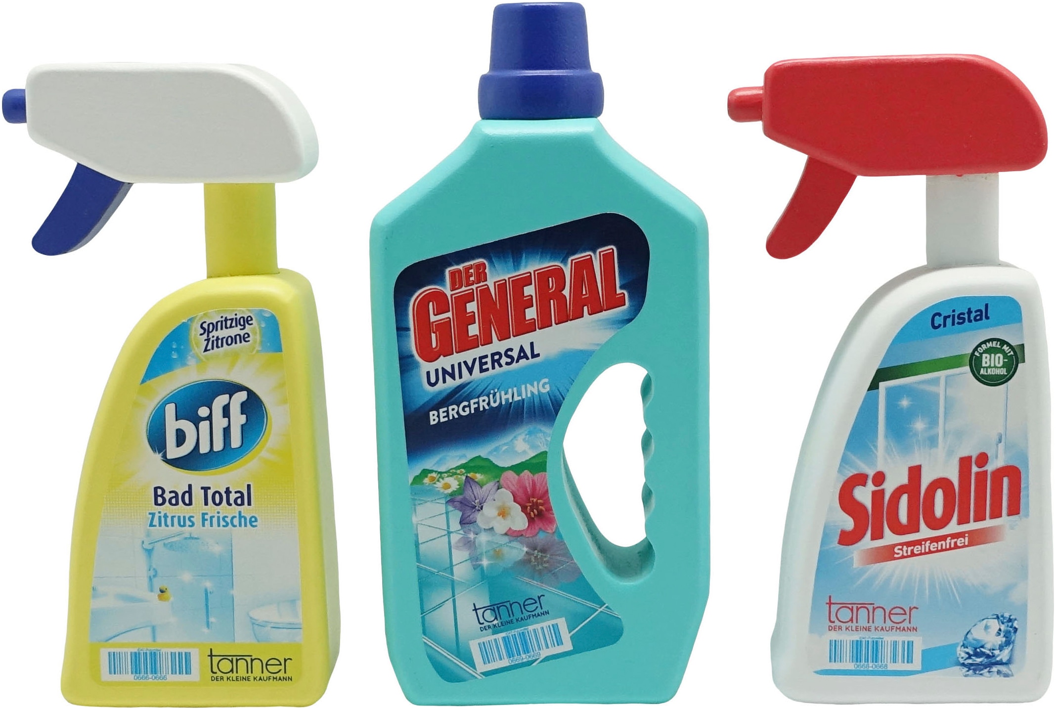 Tanner Assortiment pour le magasin »Henkel Reinigungsset mit Markenminiaturen und Zubehör« aus Holz, FSC® - schützt Wald