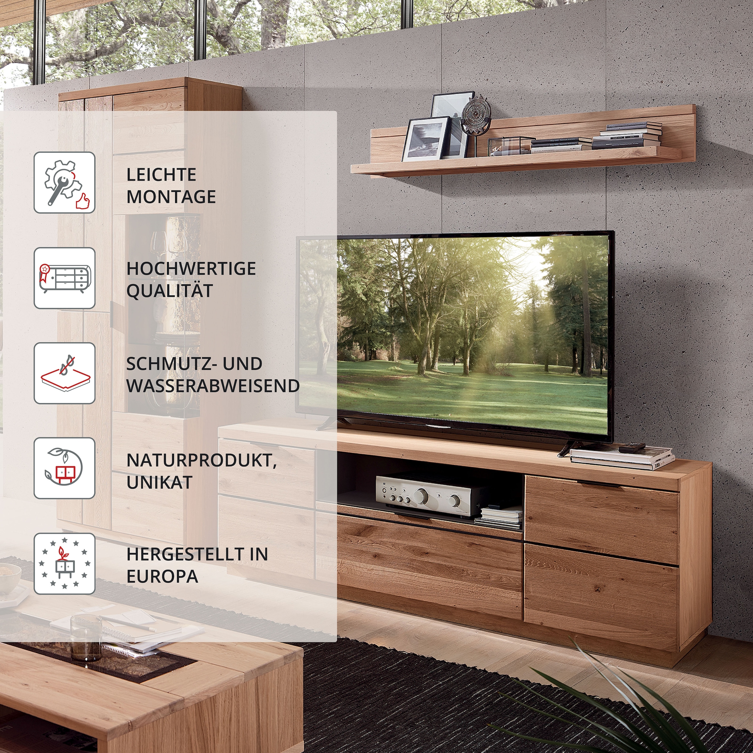 Wohnconcept Tableau mural »Donna Wandboard, 15x22x24 ( BxHxT)« 1 cuis tlg. Massivholzblende, 1 Boden