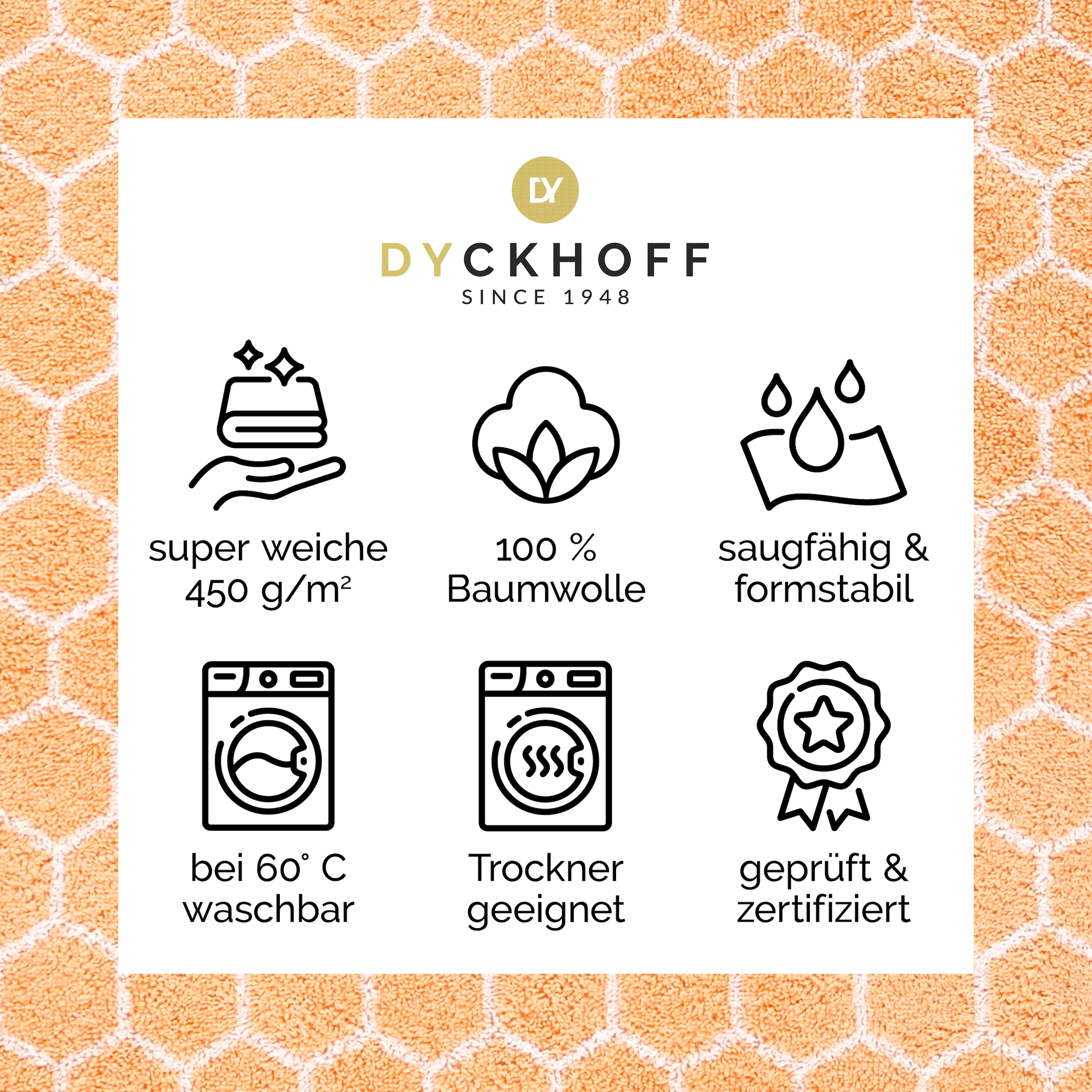 Dyckhoff Drap de douche »Pure Natural Honey« BIO Baumwolle, GOTS