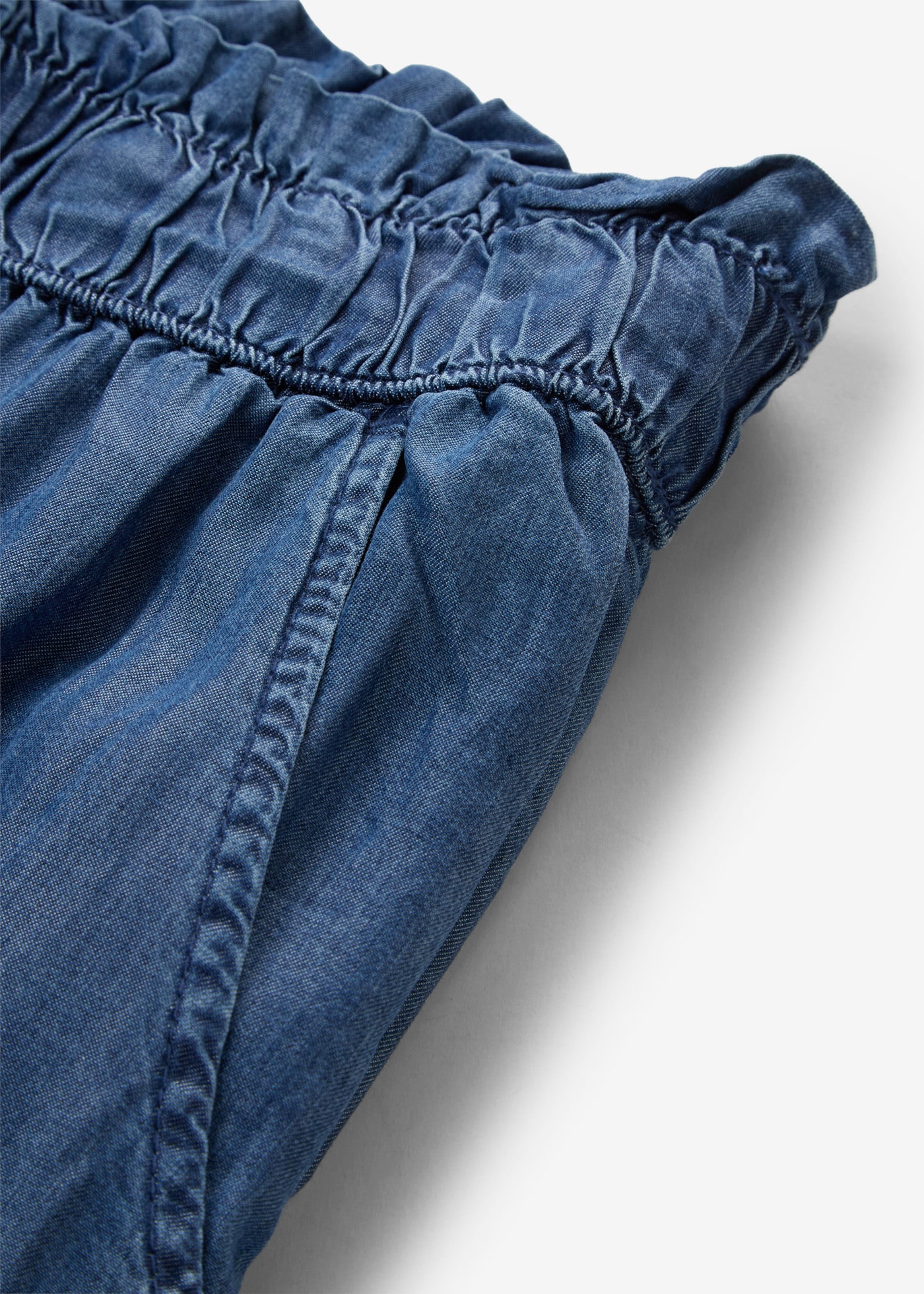 bonprix Pantalon palazzo  aspect jean, en lyocell, avec ceinture confortable, coupe loose