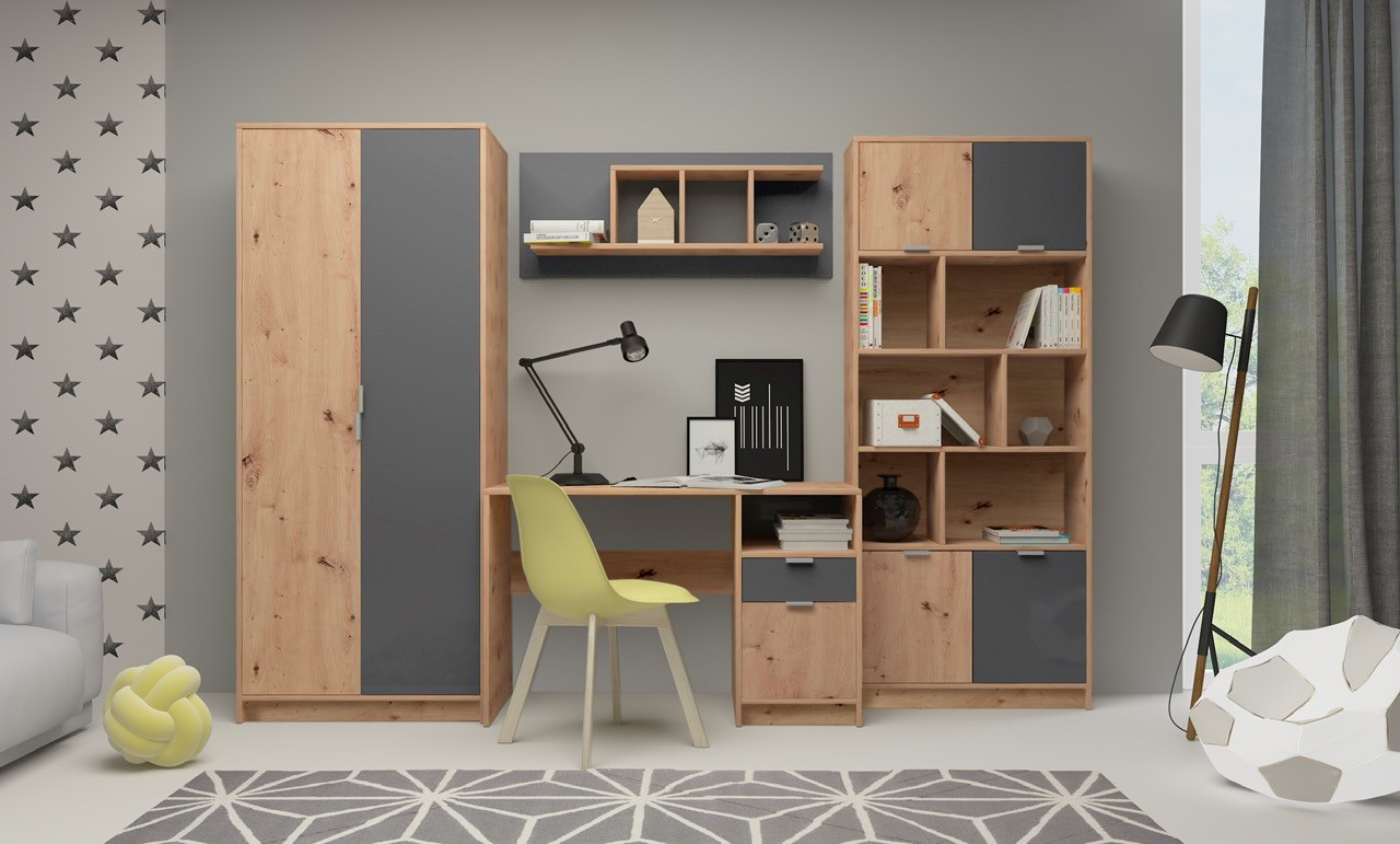 Begabino Set de chambre d'adolescent »Karla Kleiderschrank, Schreibtisch, Hängeregal, Standregal« Set, 4 cuis tlg. wahlw. mit Bett, anstelle des Tisches bestellbar, Artikelnr. 20676915