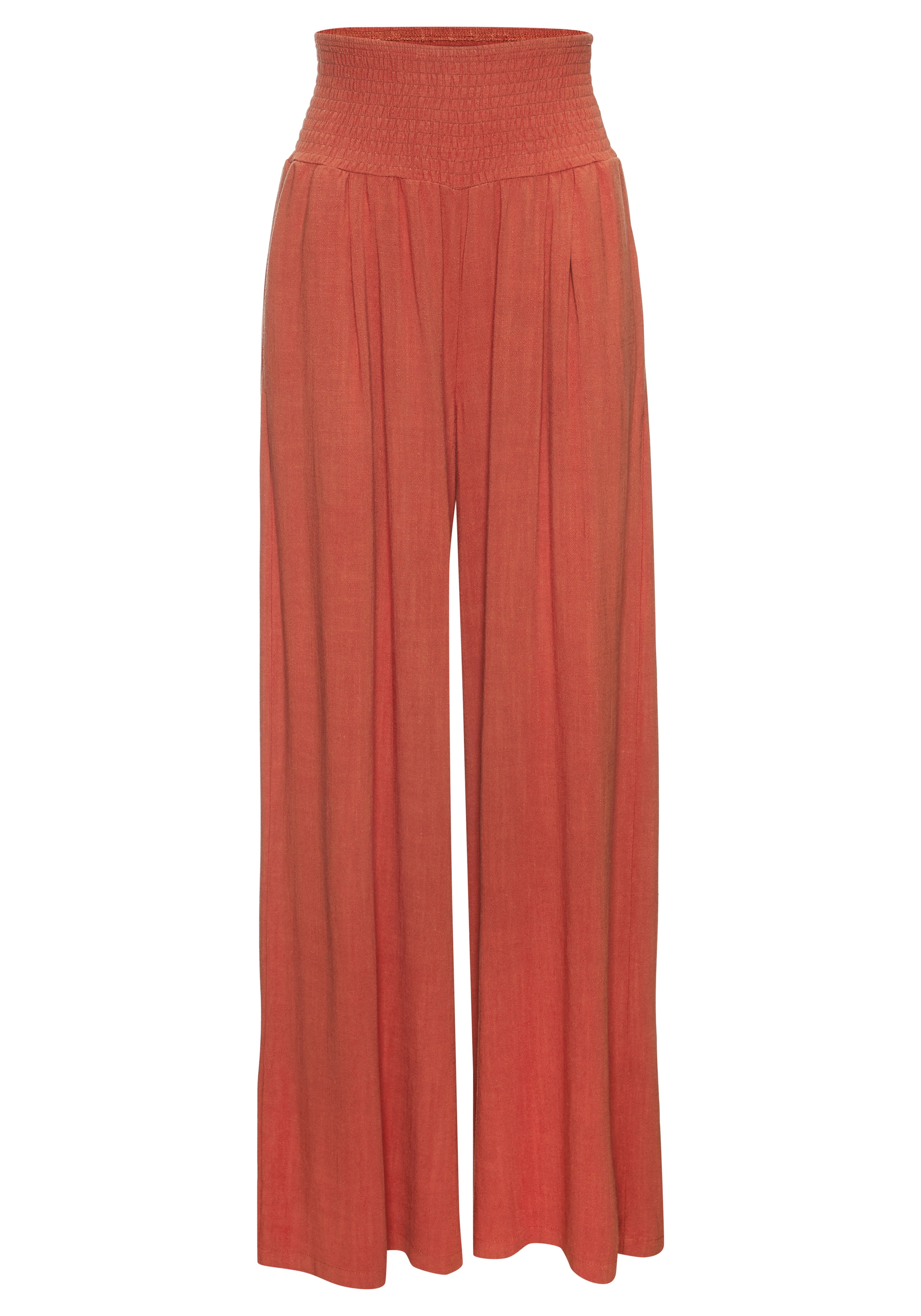 French Connection Pantalon en lin  mit gerafftem Bund, weite Palazzohose für den Sommer