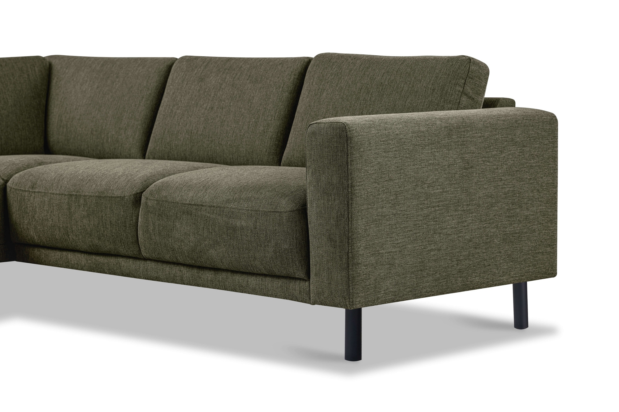 GOODproduct Canapé d'angle »Sveeva, L-Form, B.240 cm, schwarze Metallfüsse« tissu tissé durable, avec suspension ondulée, plusieurs couleurs
