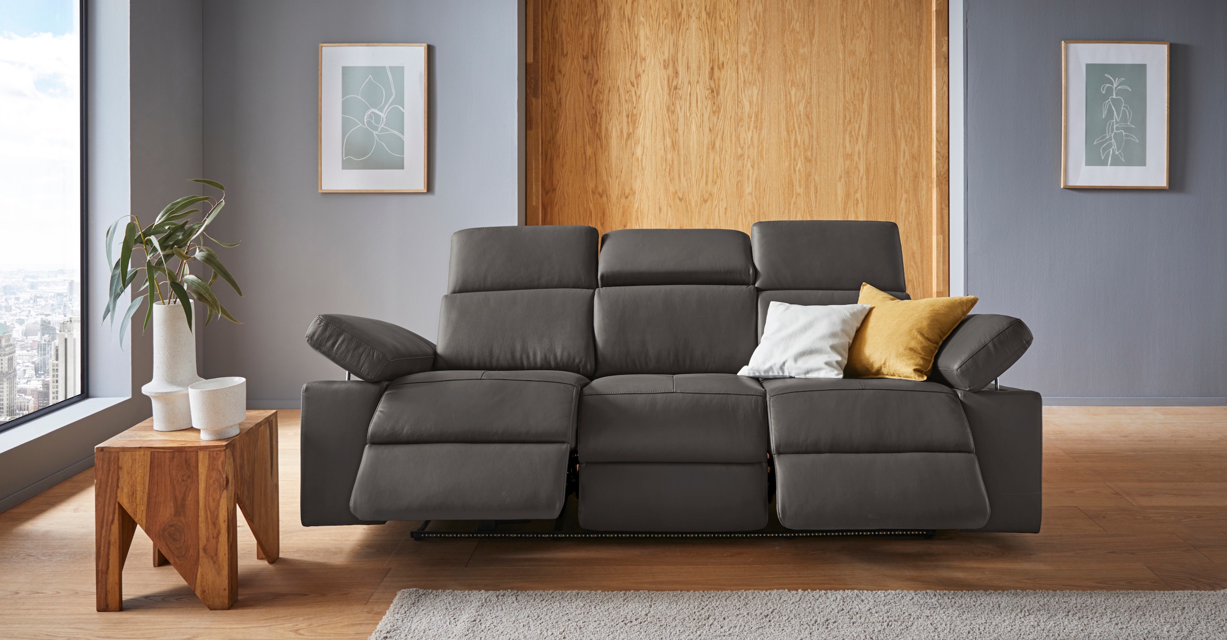 Home affaire 3-Sitzer »Kilado« mit  2x  Relaxfunktion, verstellbarer Armlehne, Kopfteilverstellung