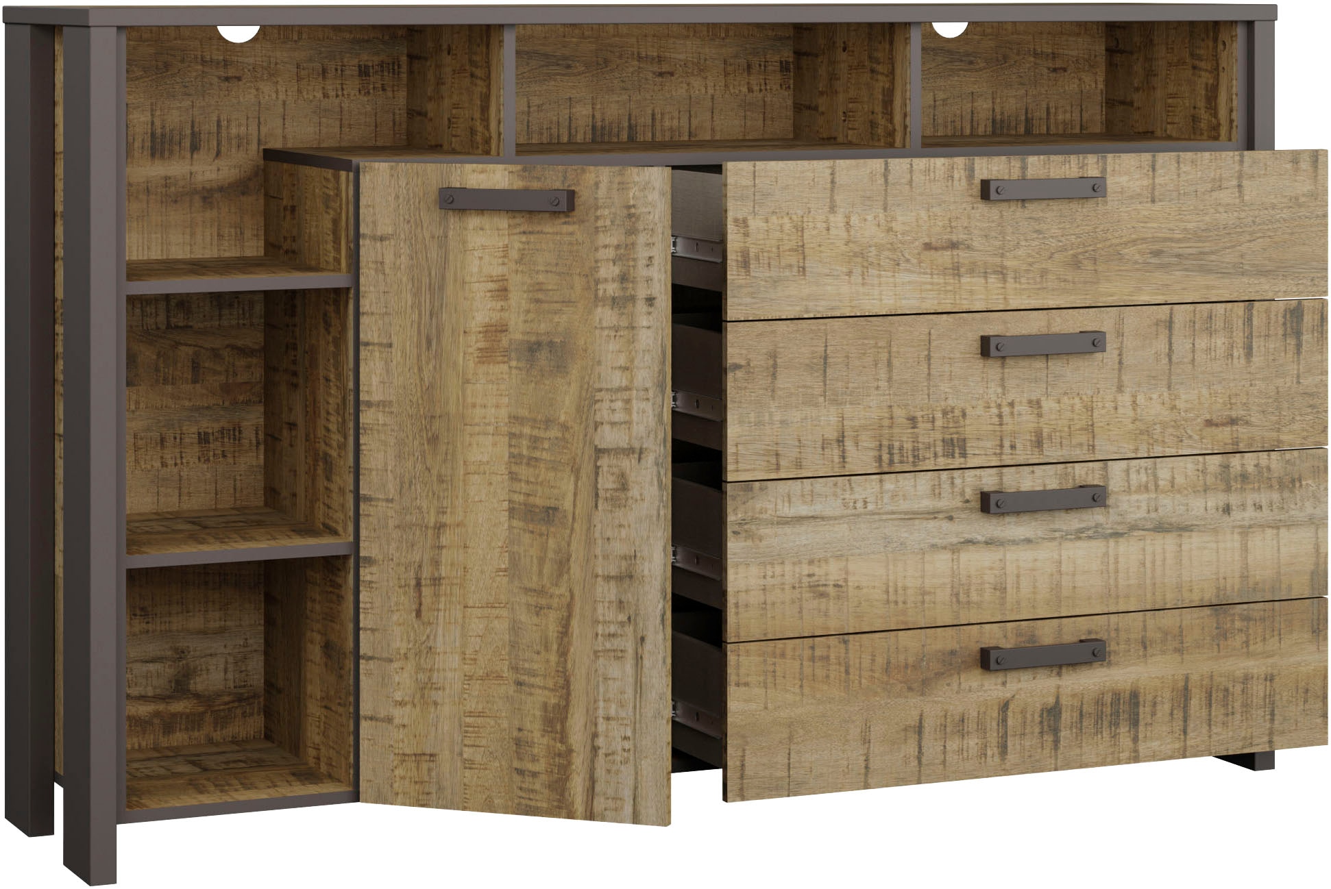 FORTE Sideboard »FORTE CLIF Sideboard mit 1 Tür und  4 Schubladen« B/H/T 161/102,3/41,6 cm, viel Stauraum