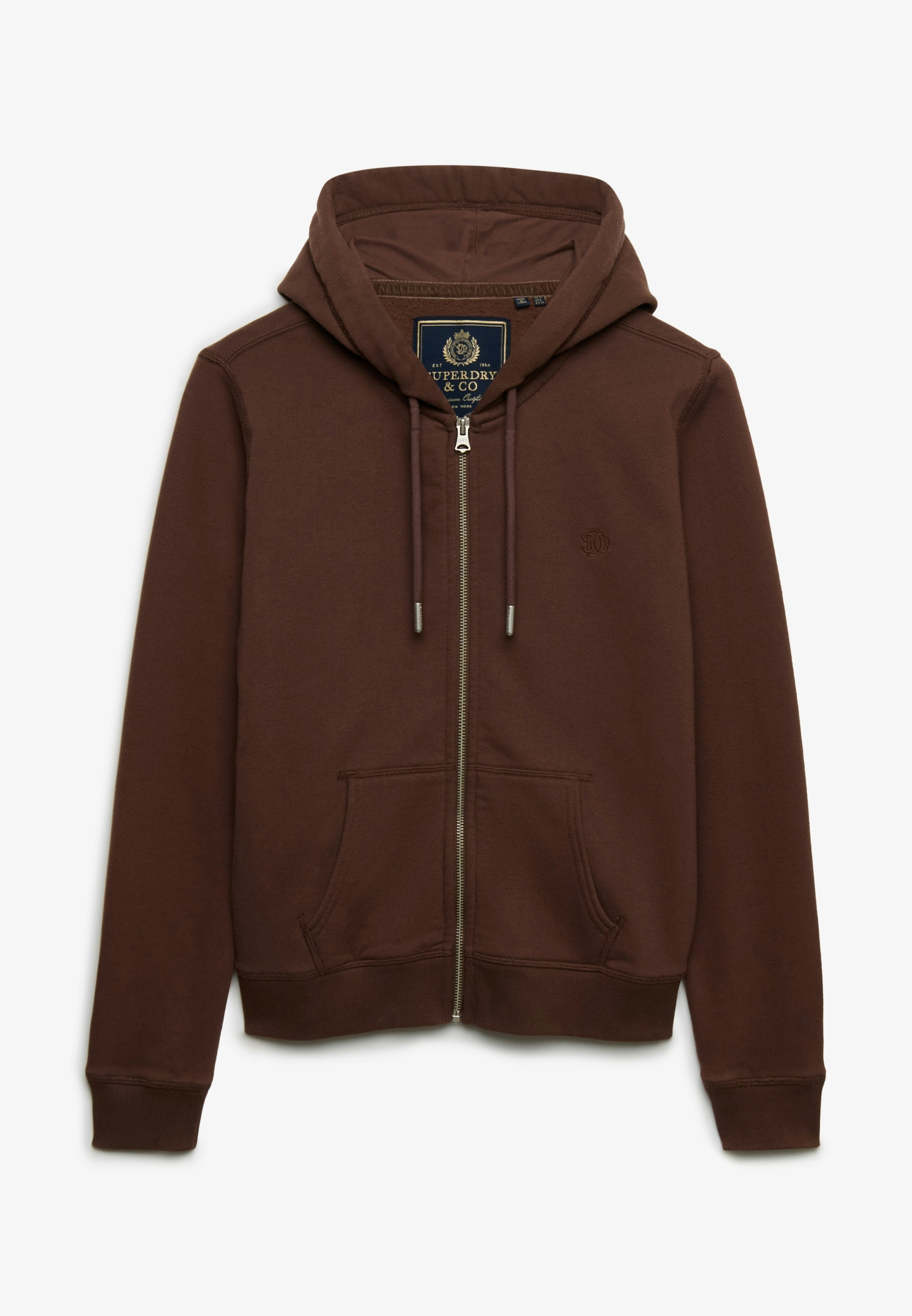 Superdry Sweat à capuche »SIGNATURE EMB ZIPHOOD« mélange coton, coupe décontractée