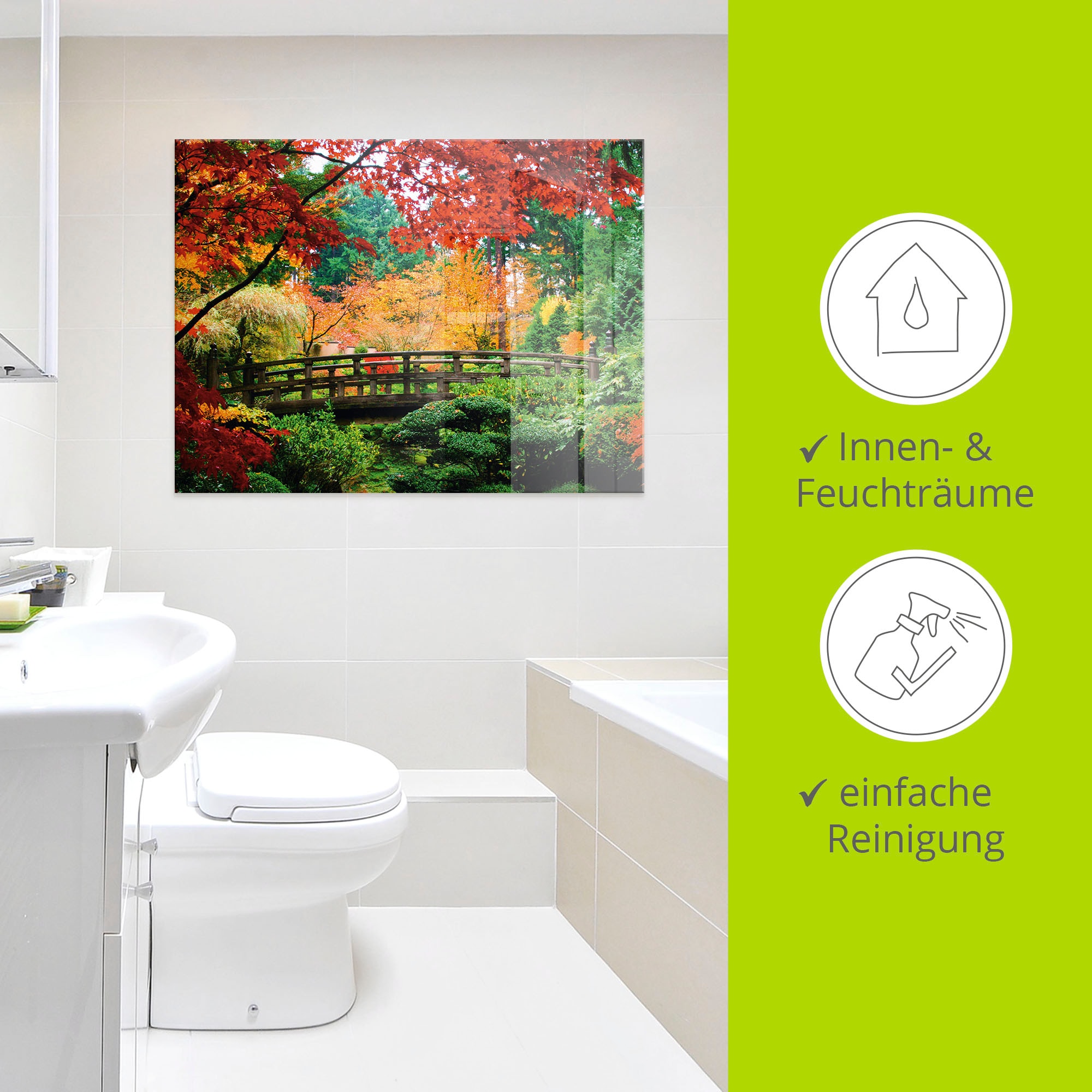 Artland Glasbild »Eine Brücke im japanischen Garten« Brücken 1 Stk. tlg. in verschiedenen Grössen