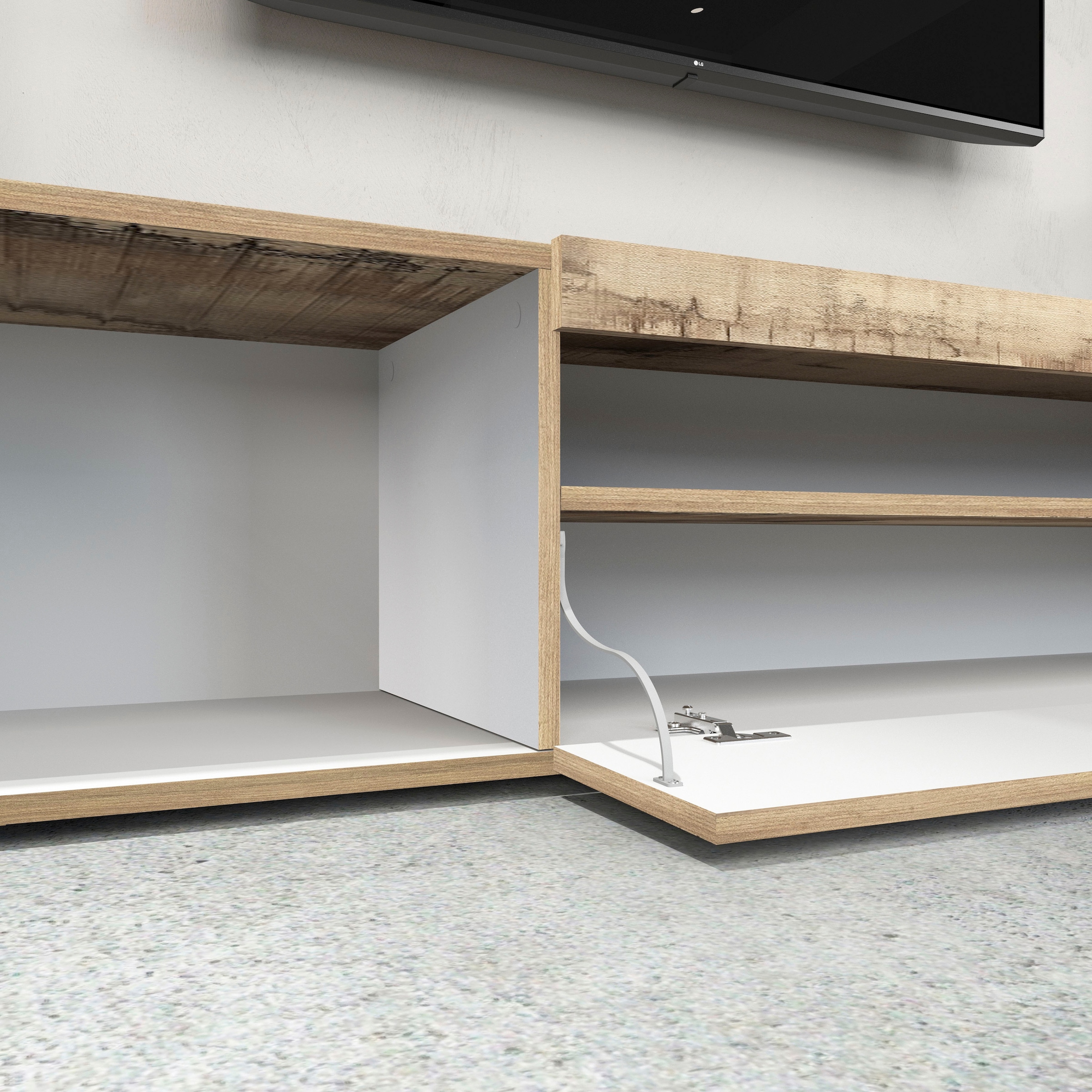 GOODproduct Wohnwand »Wohnwand New Egypt, Anbauwand, Medienwand, Wohnzimmerwand« Weiss in Hochglanz, alle anderen Farben in matter Ausführung., 4 Stk. tlg.