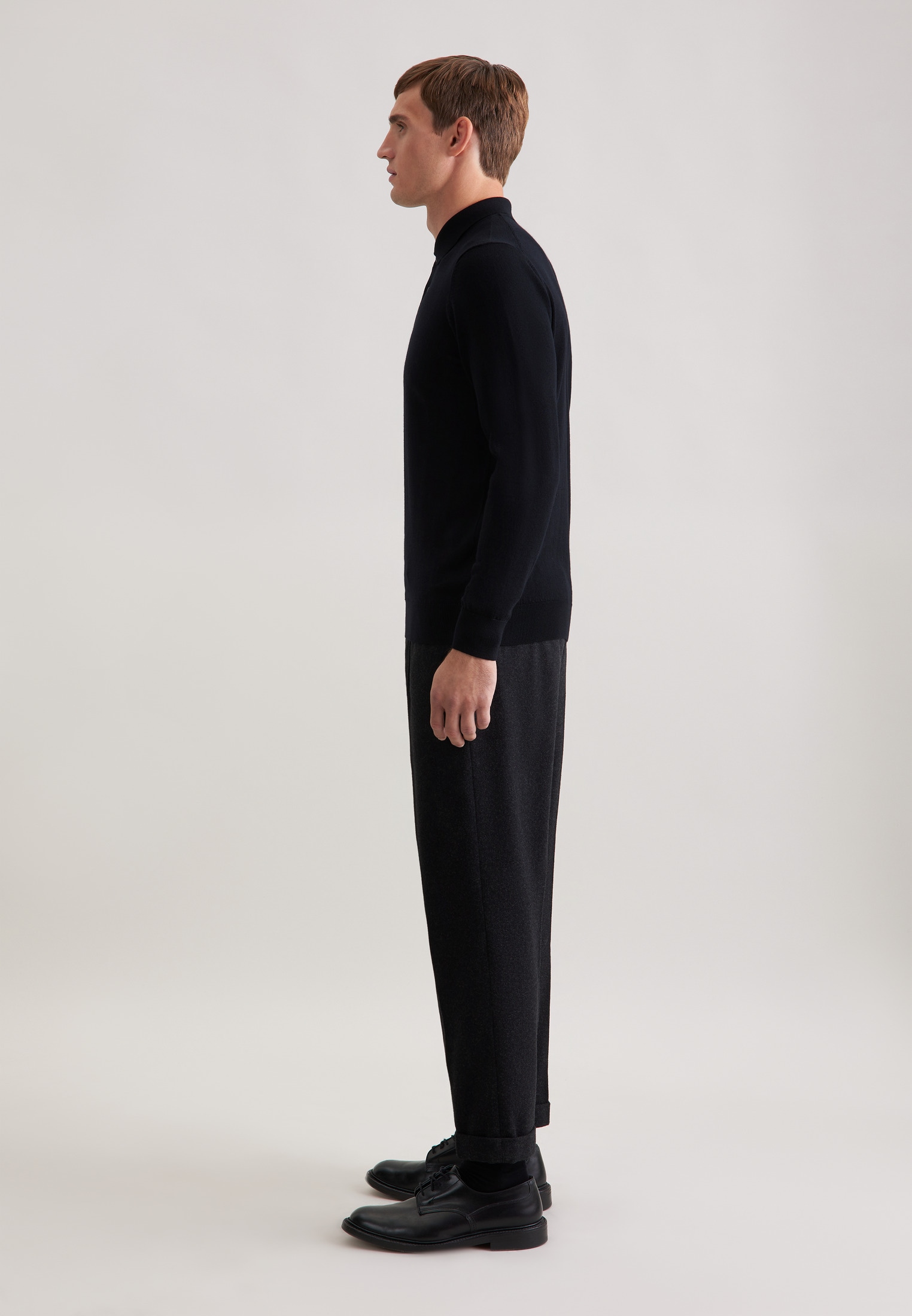 seidensticker Pull à col polo »Schwarze Rose« 1/1 Kragen Uni