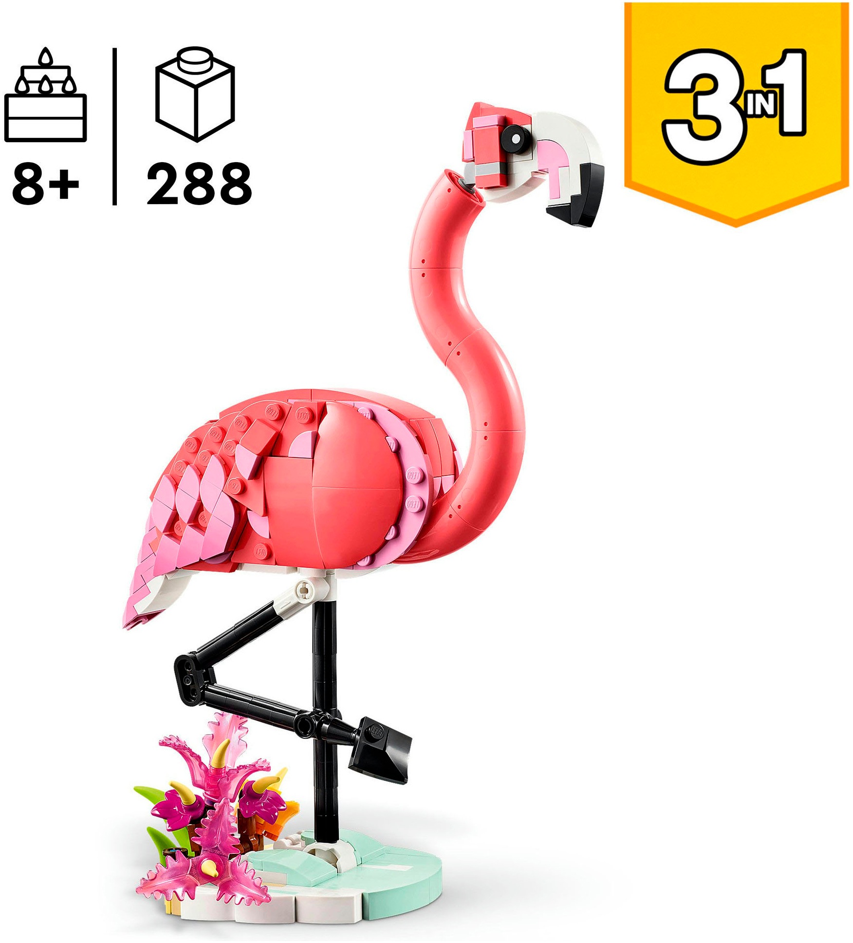 LEGO® Pions de construction »Wilde Tiere: Rosa Flamingo (31170), LEGO® Creator« Made in Europe