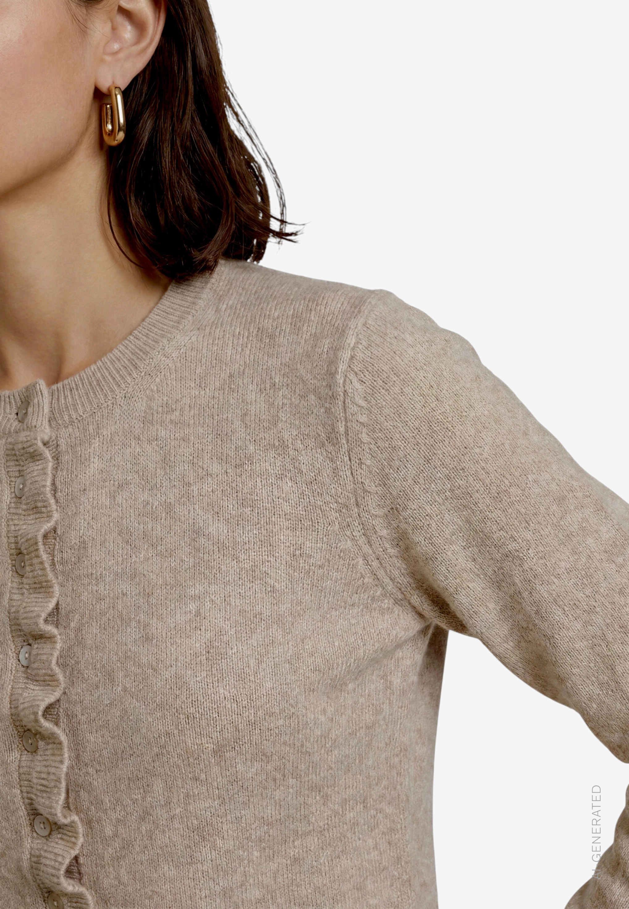 Zero Cardigan Gilet en tricot avec volants