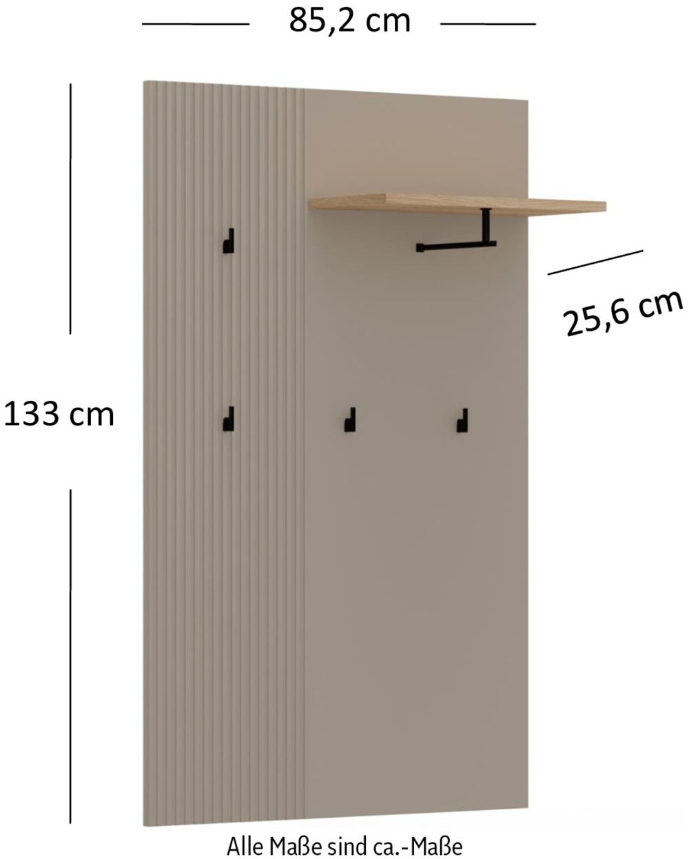 Home affaire Garderoben-Set »Luminara« Komplett-Set, 5 Stk. tlg.