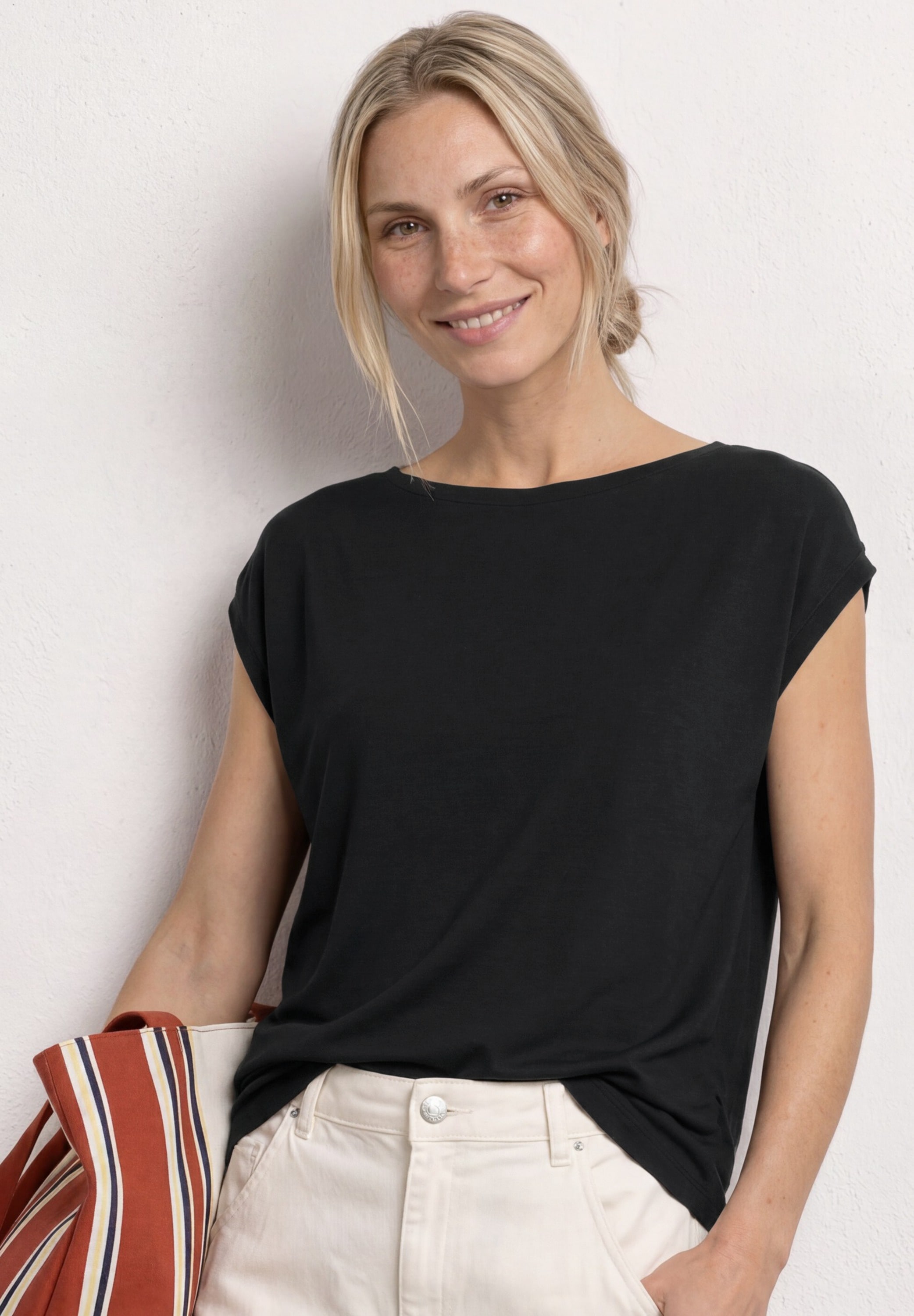 STREET ONE Haut de chemise t-shirt d’été avec fronces