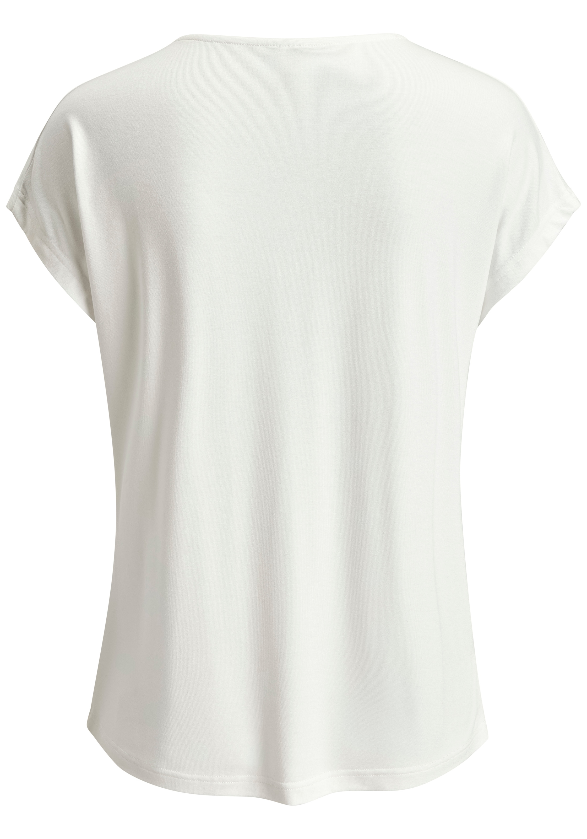 LASCANA V-Shirt »mit Spitze« aus angenehmer Viskose-Qualität