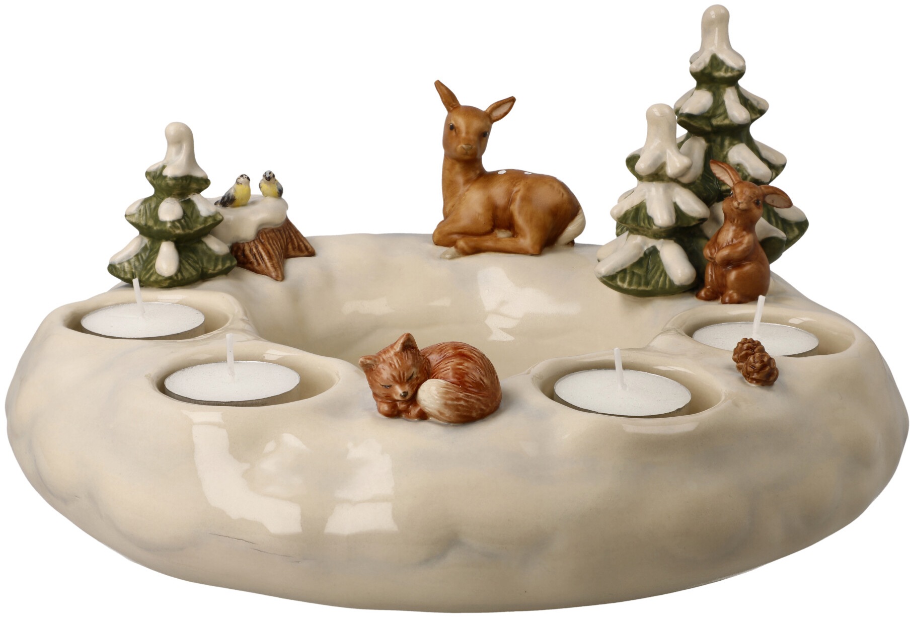 Goebel Adventsleuchter »Winterwald, Weihnachtsdeko« Adventskranz, Steingut
