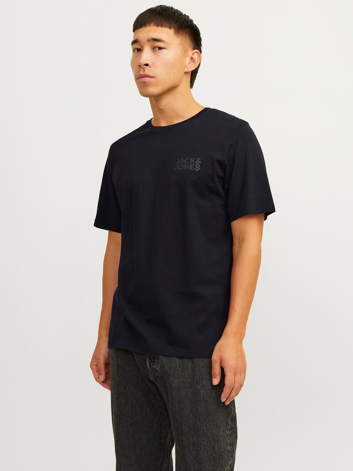 Jack & Jones Shirt à col rond »JJECORP mit Logo-Print und klassischem Rundhals« Baumwolle, regular fit