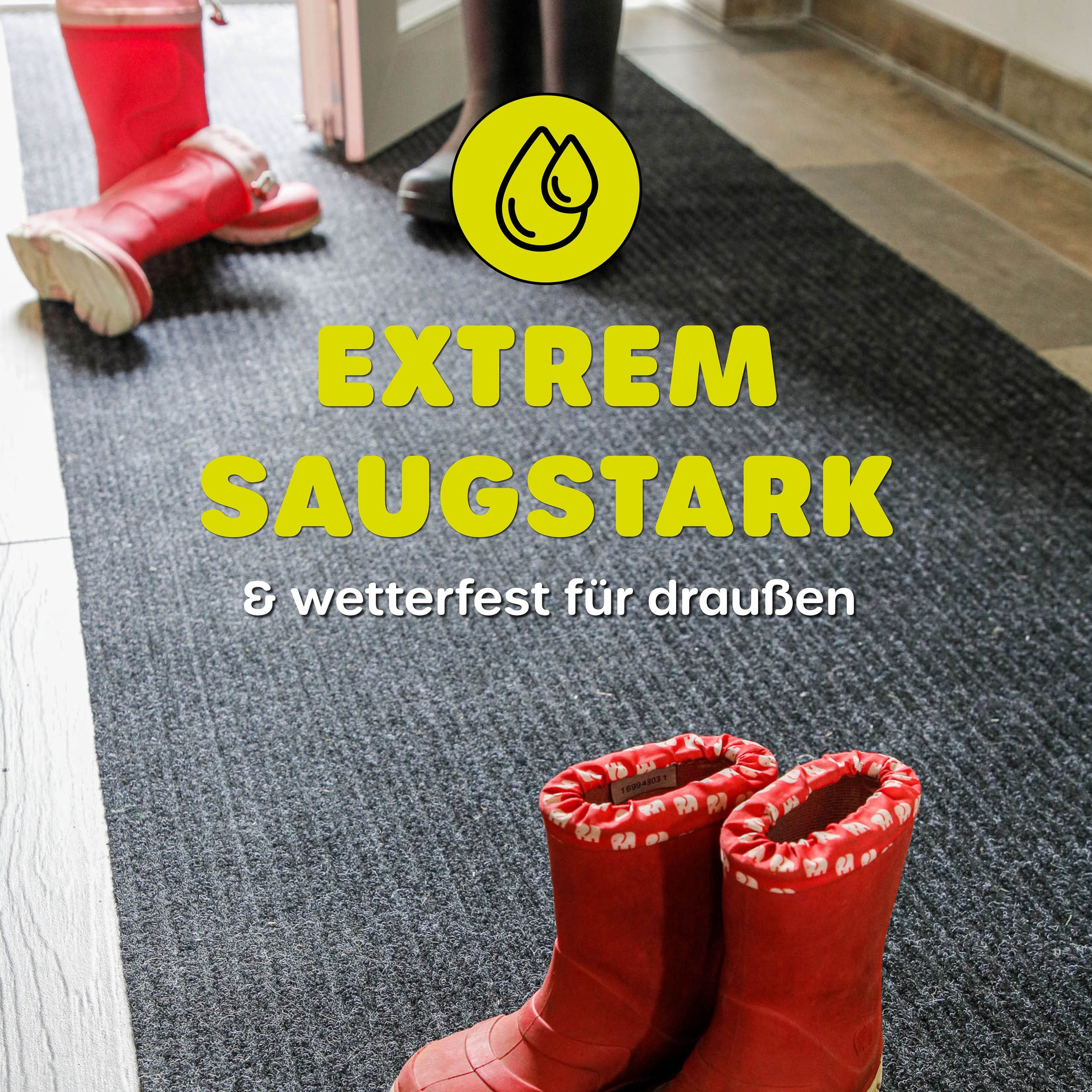 Wecon home Tapis »Buhai« Rectangulaire 3 mm Höhe ultraflacher Schmutzfangläufer, rutschfest, waschbar, wetterfest