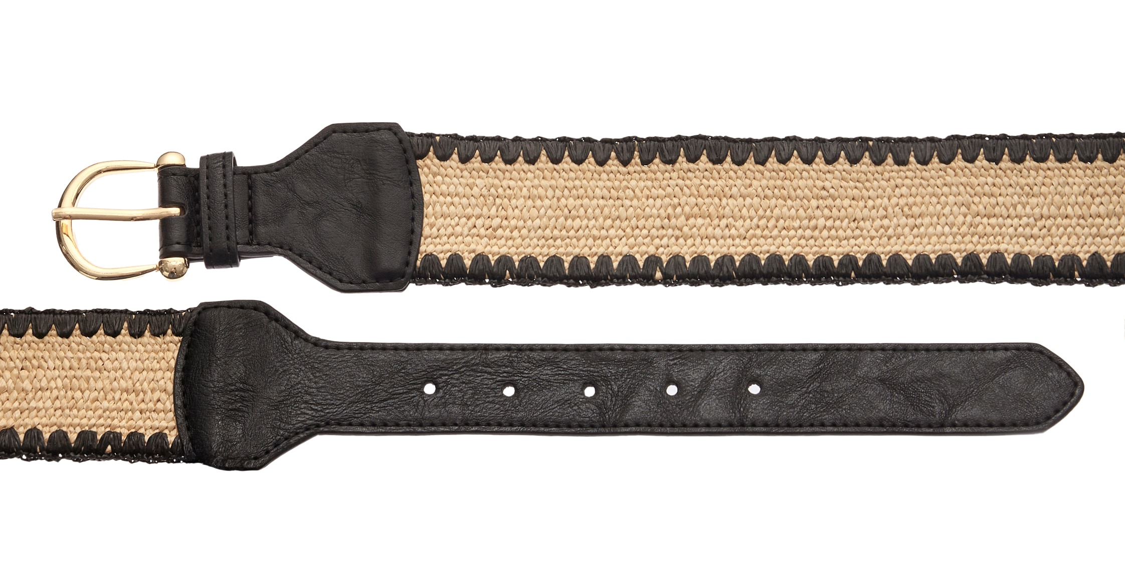 LASCANA Ceinture de taille »Stretchgürtel, Bauchgürtel, elastischer Gürtel für Kleid & Overall« en look osier moderne avec effet shaping grâce au matériau élastique