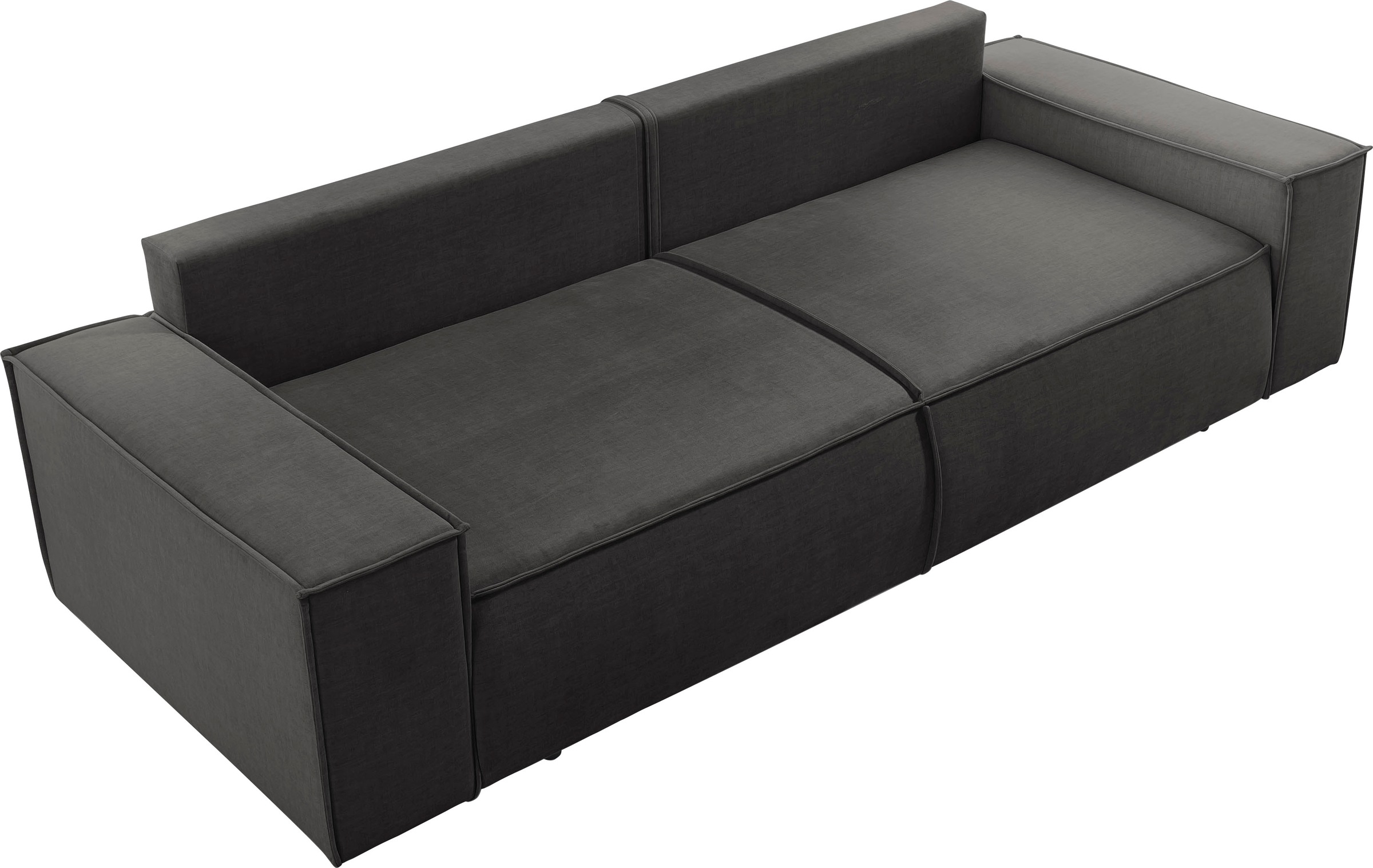 GOODproduct 3-Sitzer »SHERWOOD Samtvelours Schlafsofa (257cm)« Schlaffunktion mit Bettkasten (ca. 136/200cm)