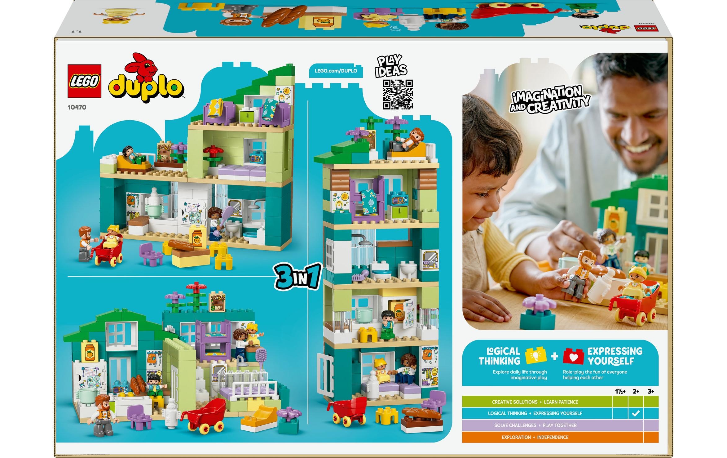 LEGO® Konstruktionsspielsteine »DUPLO® Modernes Familienhaus mit Figuren 3-in-1 10470«