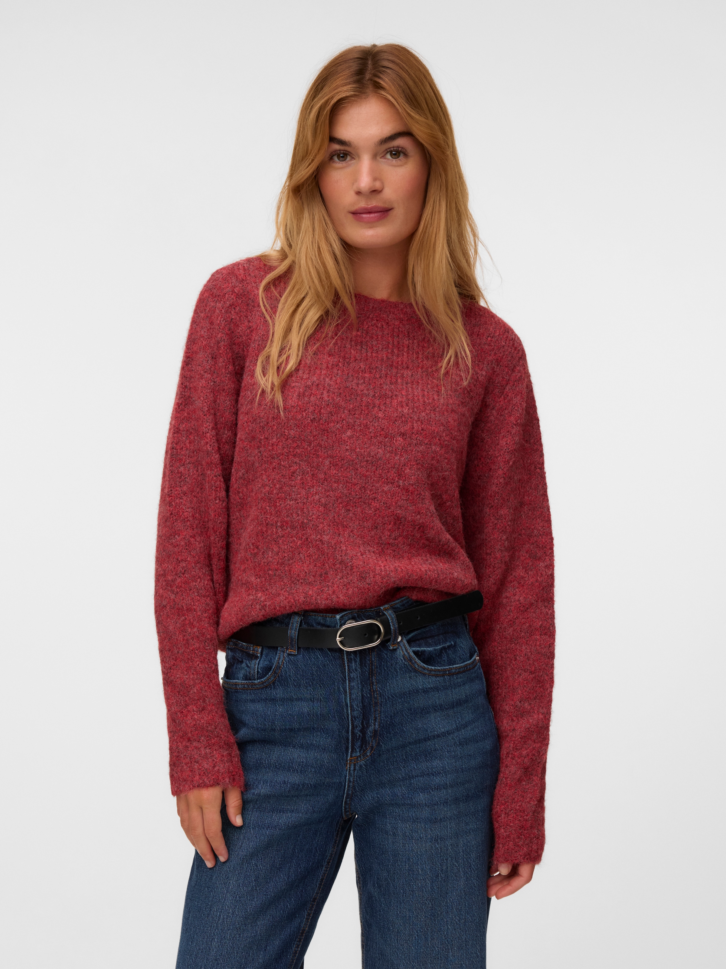 Vero Moda 1100000002199 »VMNOVAH LS O-NECK PULLOVER GA NOOS« mélange de matériaux, coupe régulière