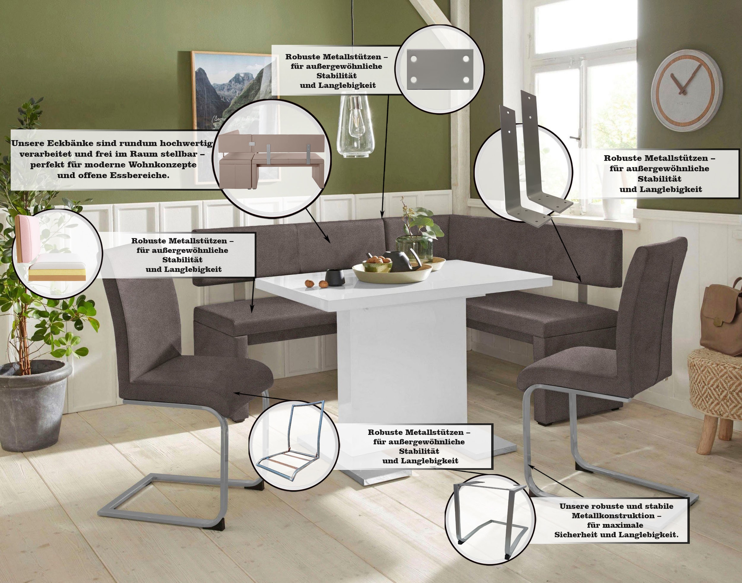 GOODproduct Banc d'angle »Charissa« in 3 Grössen, verschiedene Qualitäten