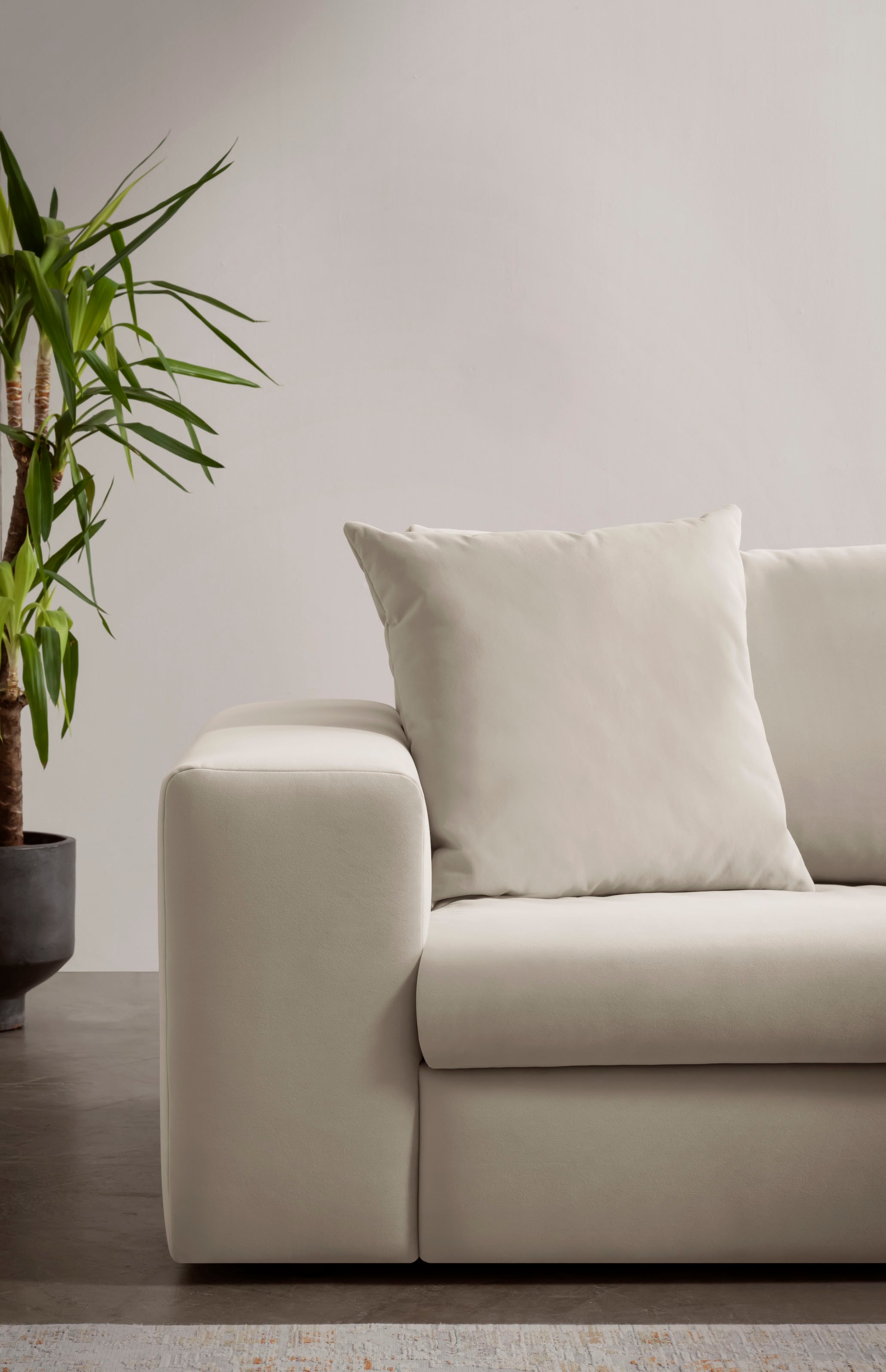 andas Canapé d'angle »SLEETLAND XXL in Samtvelours oder Vintage-Leder-Optik, L-Form,« besonders gross und bequem