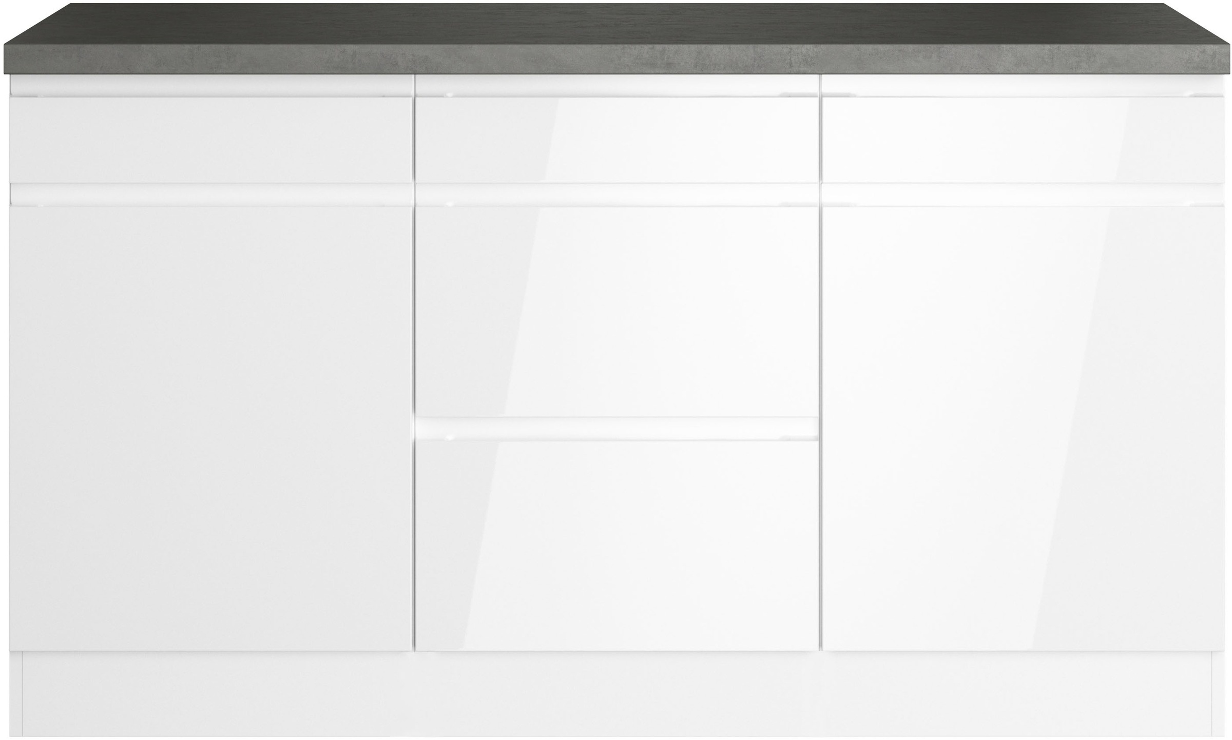 KOCHSTATION Armoire basse »KS-Virginia,neu in verbesserter Ausführung« largeur 150 cm, 2 portes, 3 tiroirs, 2 rallonges
