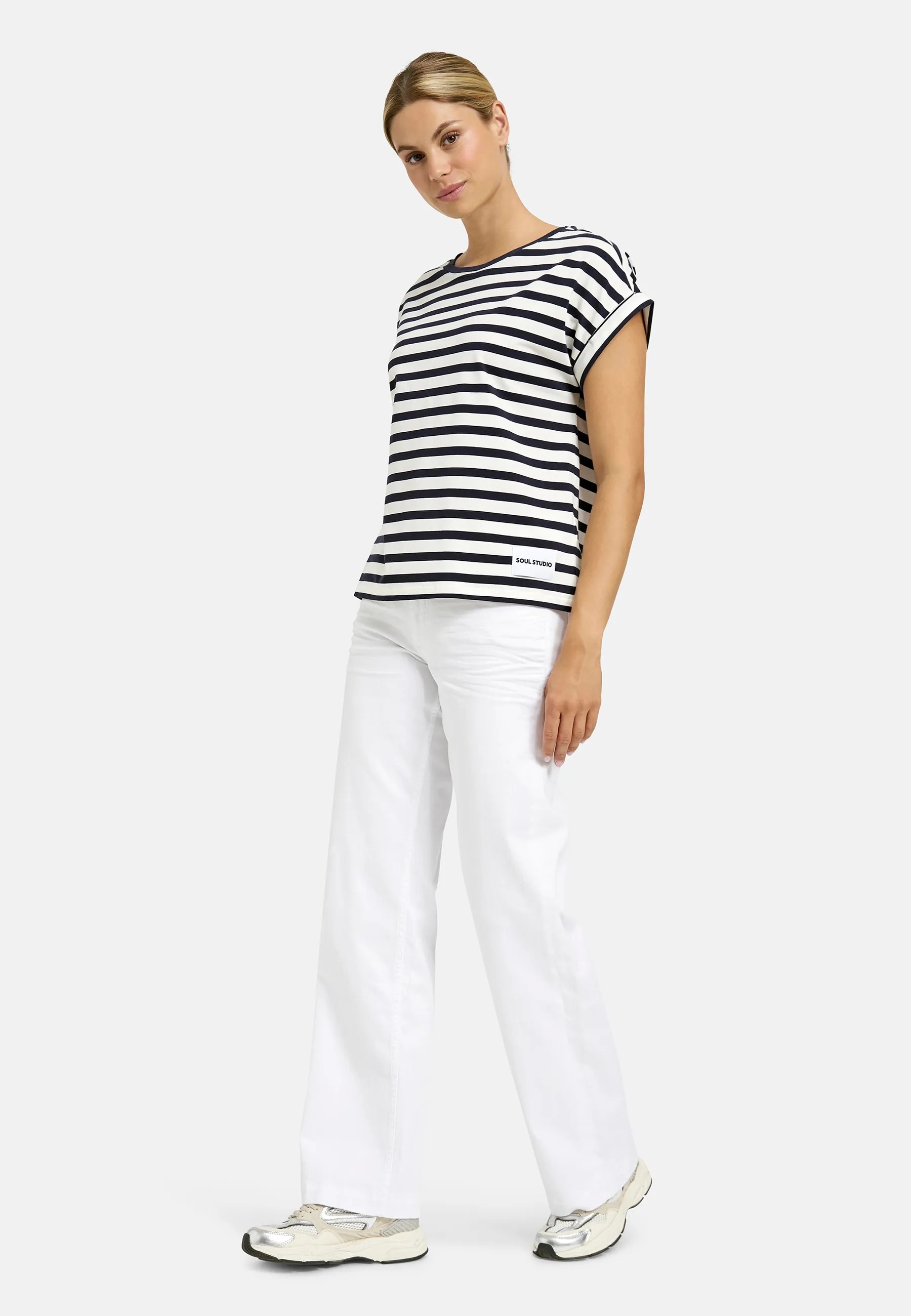 Smith & Soul T-shirt im gestreiften Design, Rundhalsform