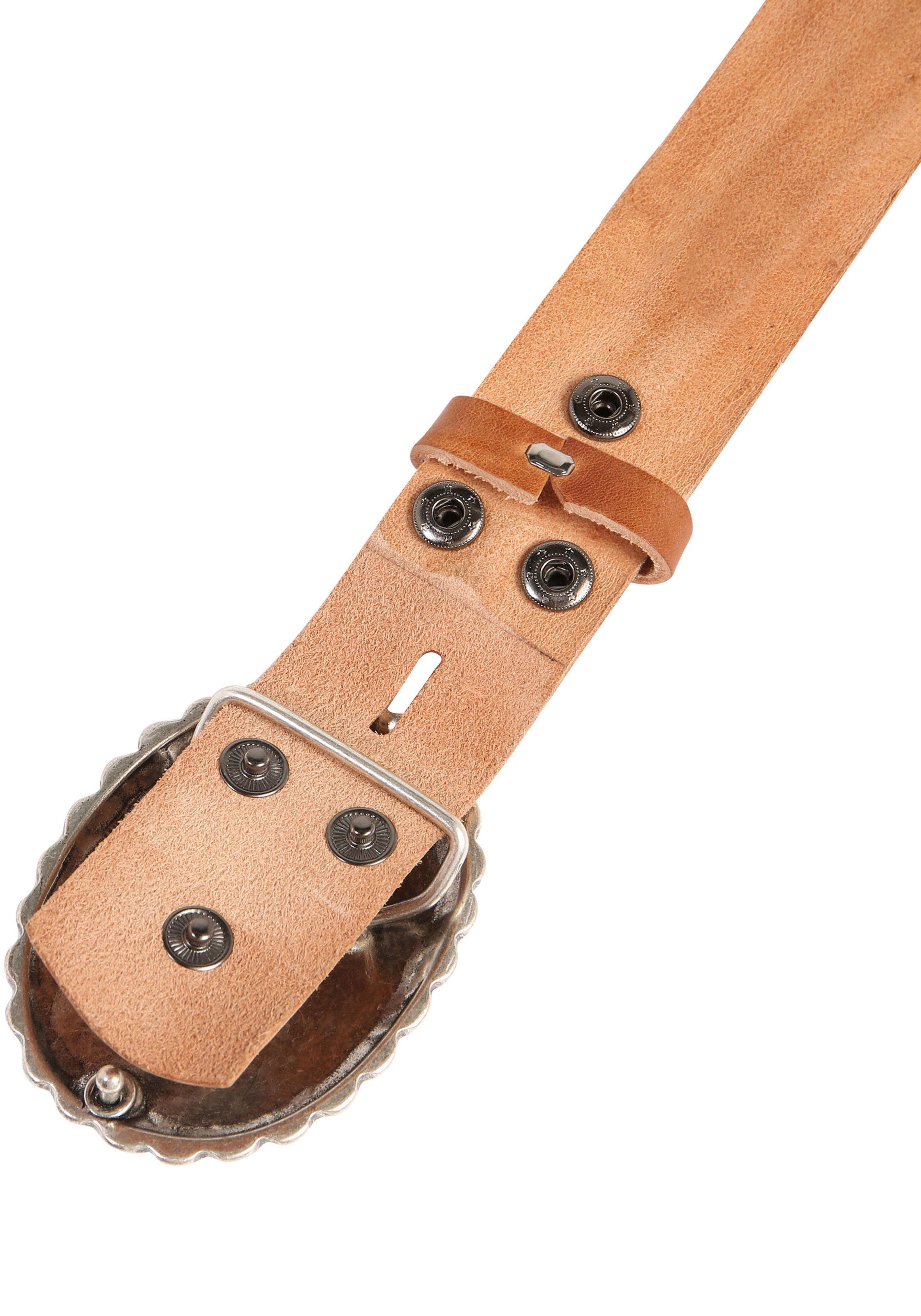 Rettungsring Gürtel Ledergürtel mit austauschbarer Schliesse »Mandala Silber«