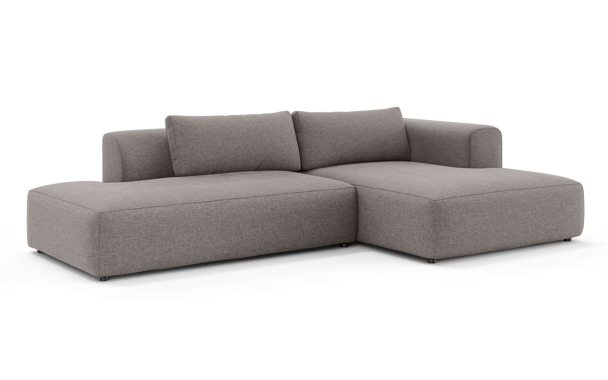 GOODproduct Canapé d'angle »TIARRA Design-Sofa mit Ottomane recht/links bestellbar, Breite 287 cm« L-Form mit hochelastischer Schaum und Wellenunterfederung