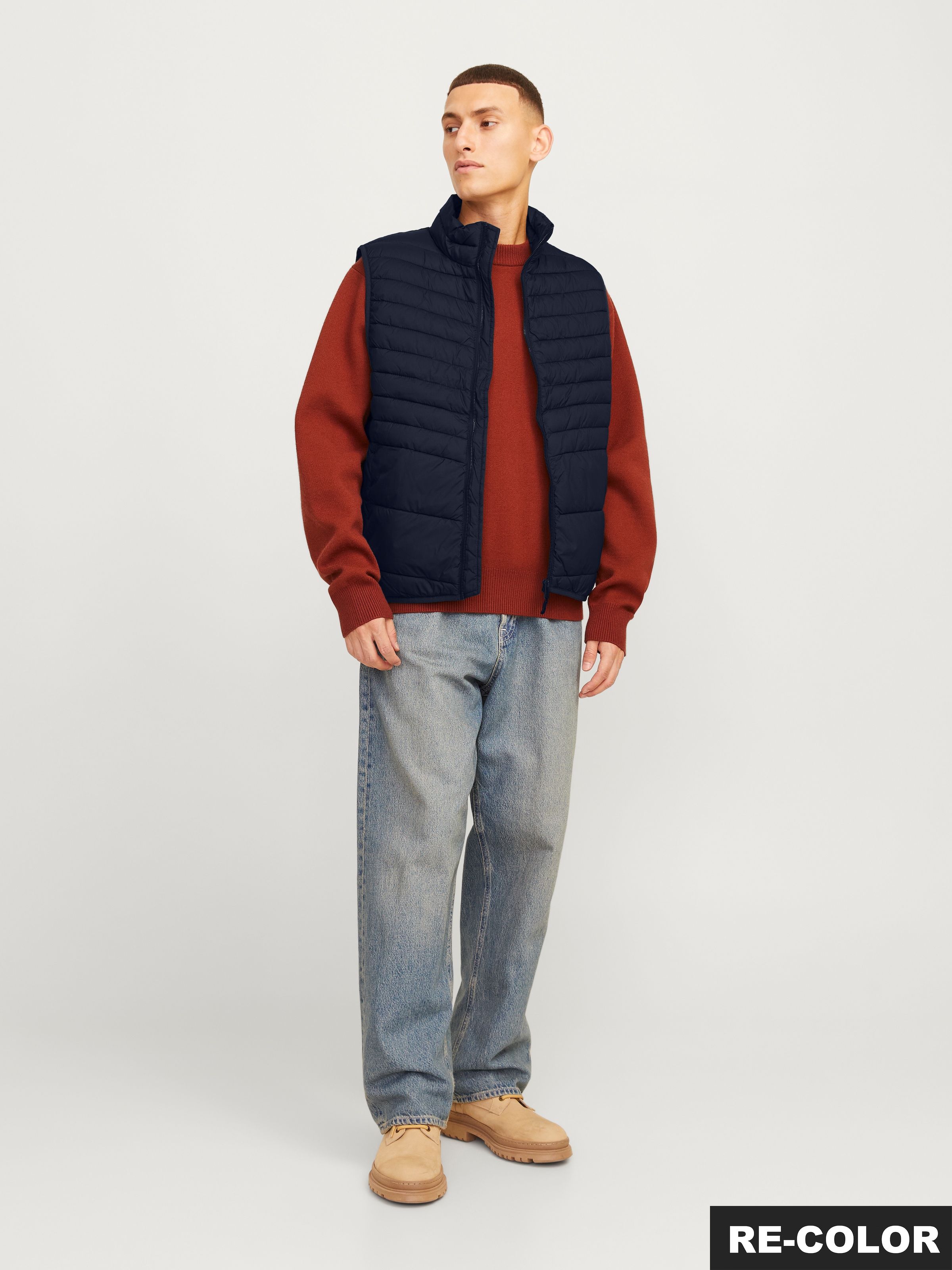 Jack & Jones Gilet matelassé »JJESTATE  Praktische Weste mit Beutel, ideal für unterwegs« unifarben, modisch, regular fit, Polyester