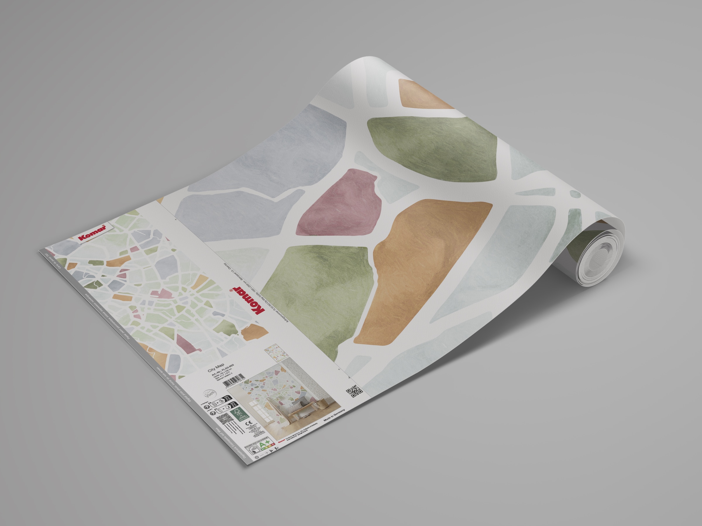 Komar Fototapete »Komar Vlies Fototapete - City Map - Grösse 150 x 250 cm« bedruckt glatt