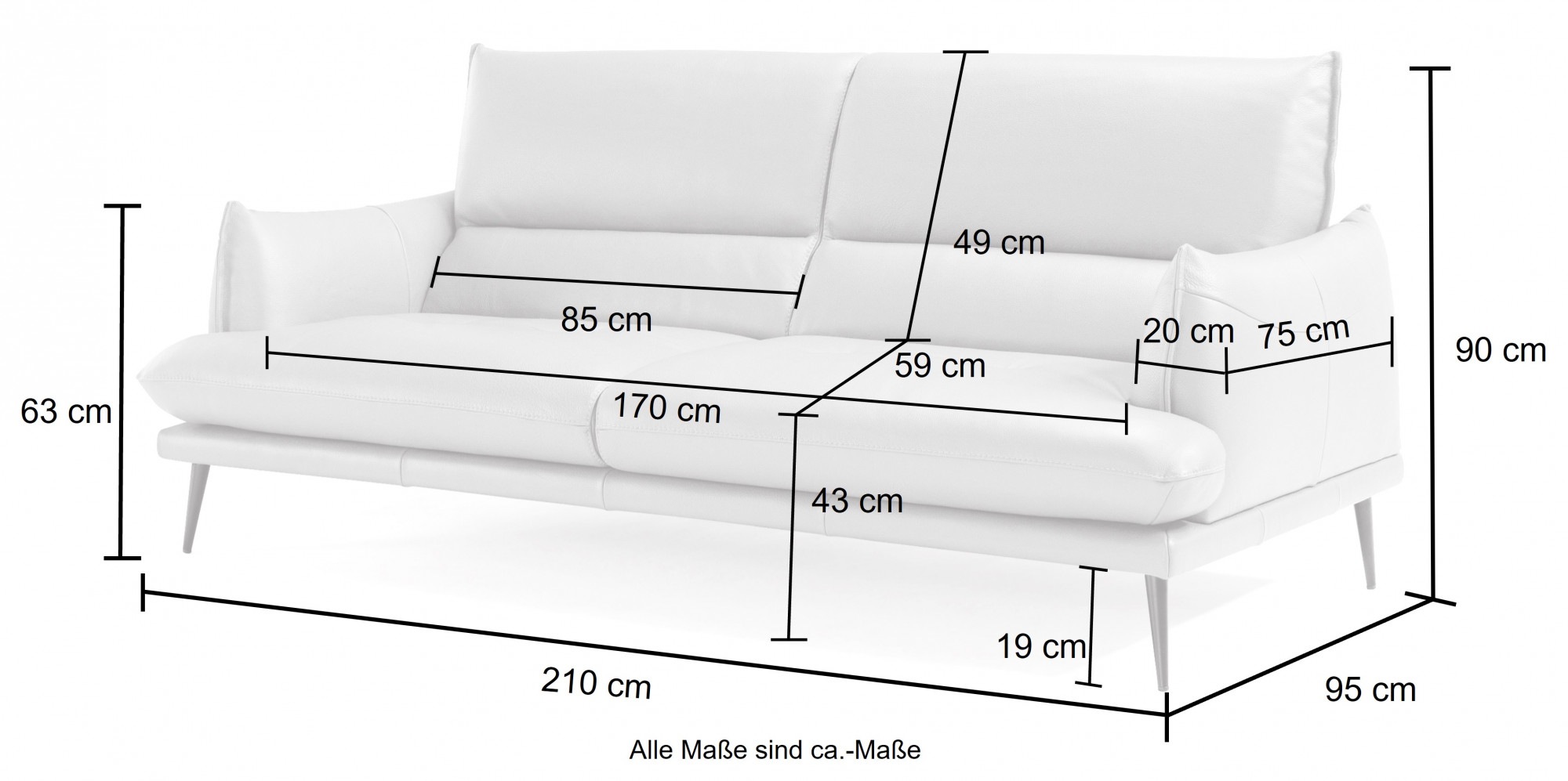 Egoitaliano 2,5-places »FUNNY, hochwertiges und aktuelles Design, bequeme Rückenlehne« toller Sitzkomfort