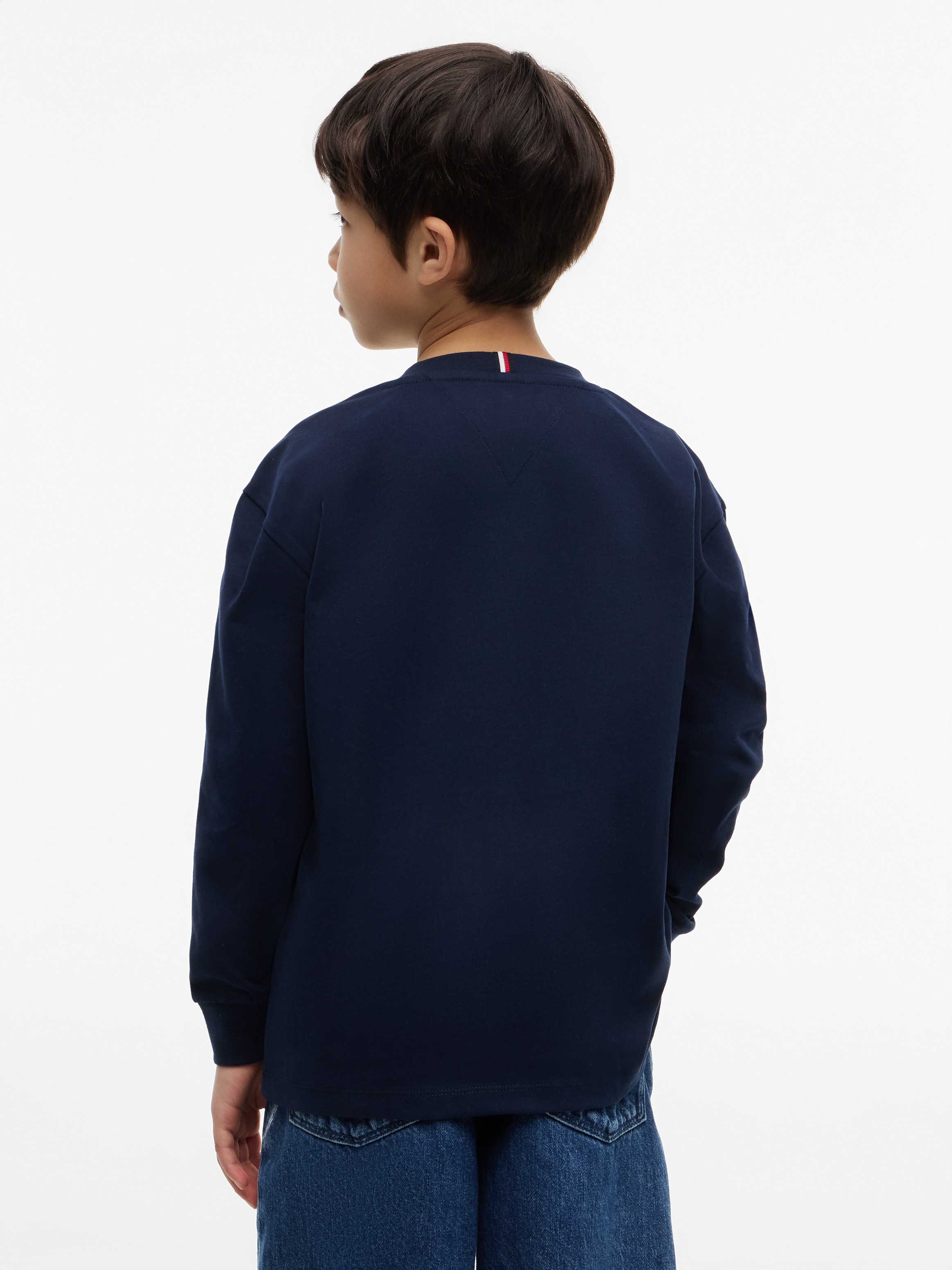Tommy Hilfiger T-shirt à manches longues coupe régulière, enfants jusqu'à 16 ans, impression sur un bras