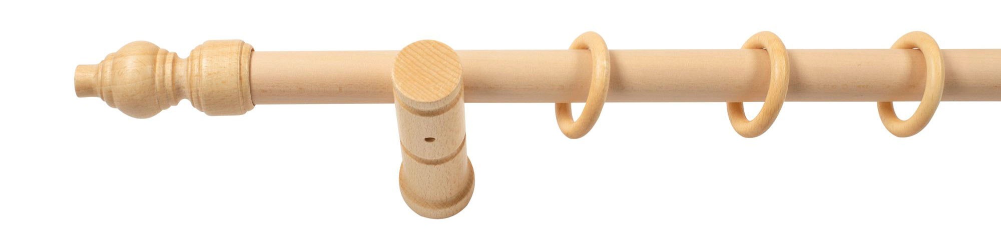 SN DECO GROUP Tringle à rideaux »Filigrano« 1 course-läufig Dimension fixe 28 mm, bois, différentes longueurs et couleurs, ensemble complet