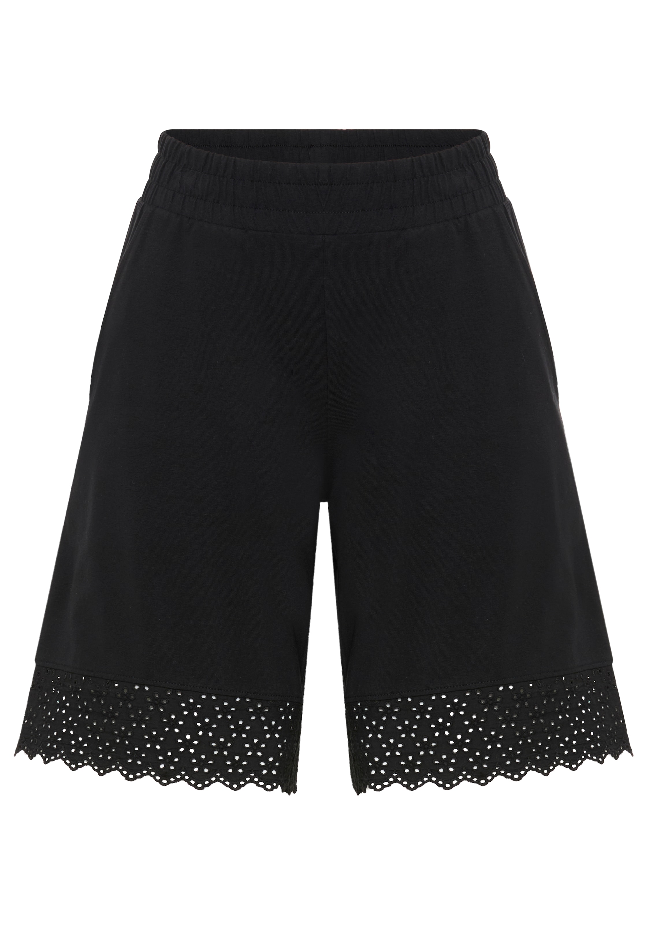 Laura Scott Bermuda  aus Jersey, aus Baumwolle und Elasthan, unifarbene Optik