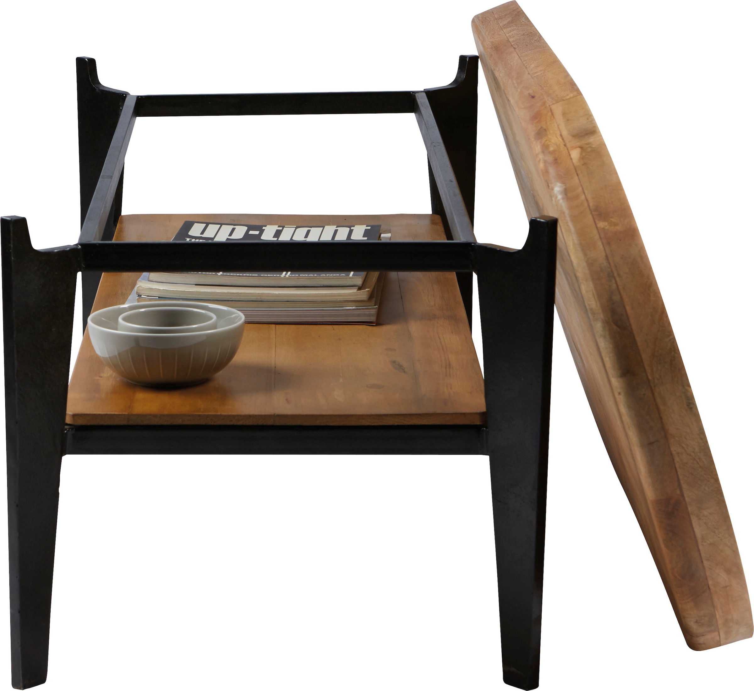 SIT Couchtisch »Telč aus Mangoholz mit Tablett & Metallgestell« Abnehmbare Tischplatte als praktisches Serviertablett nutzbar