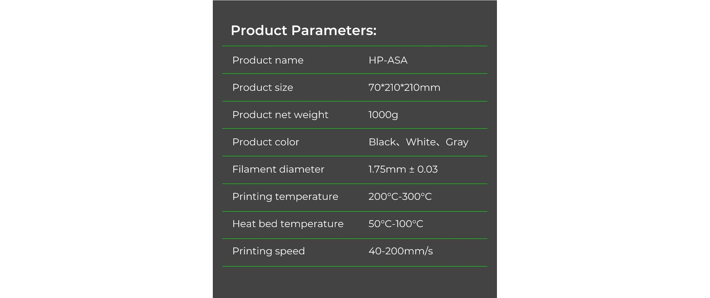 Creality Filament »HP ASA, 1,75 mm 1 kg«