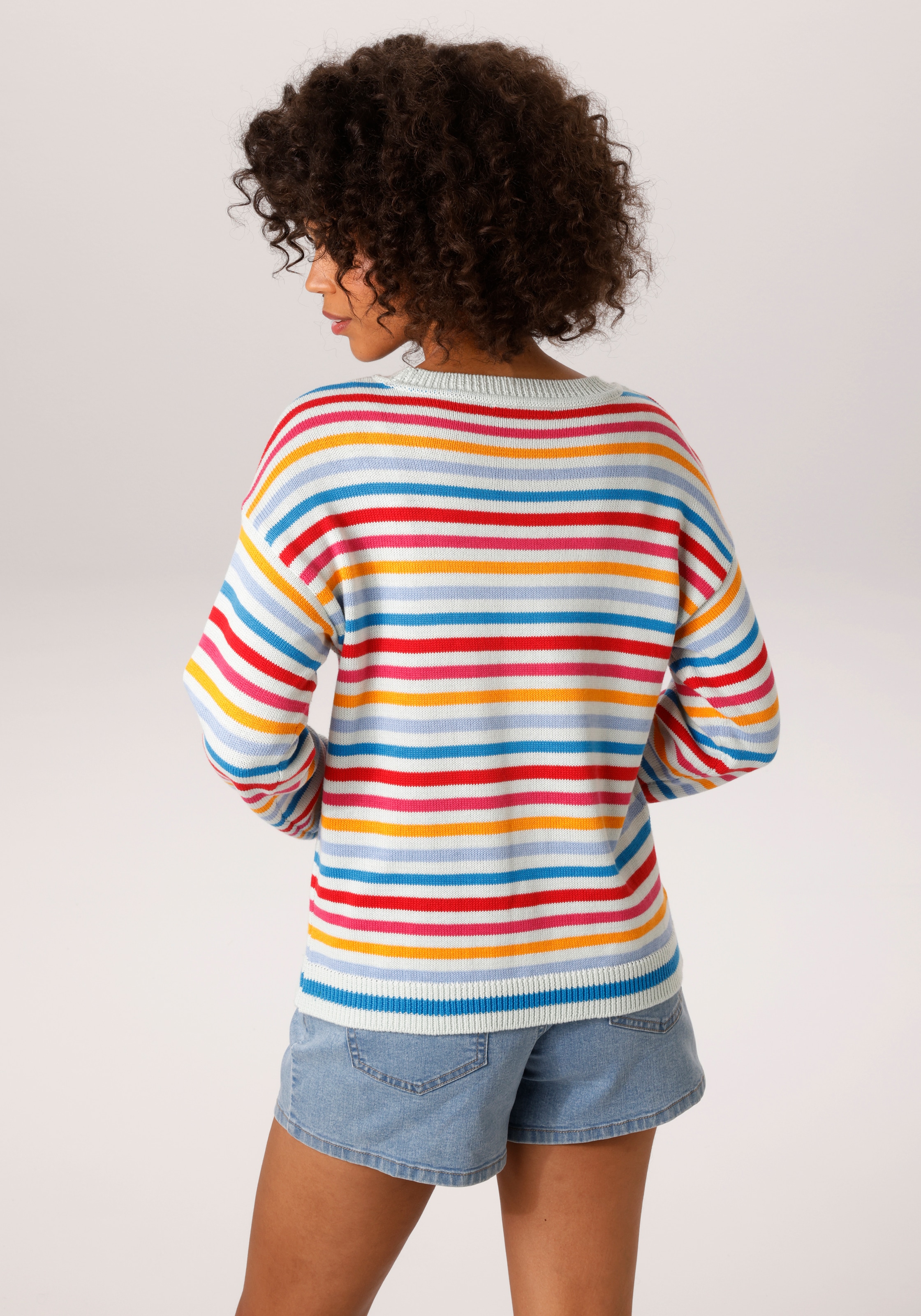 Aniston CASUAL Strickpullover mit farbenfrohen Ringeln - NEUE KOLLEKTION