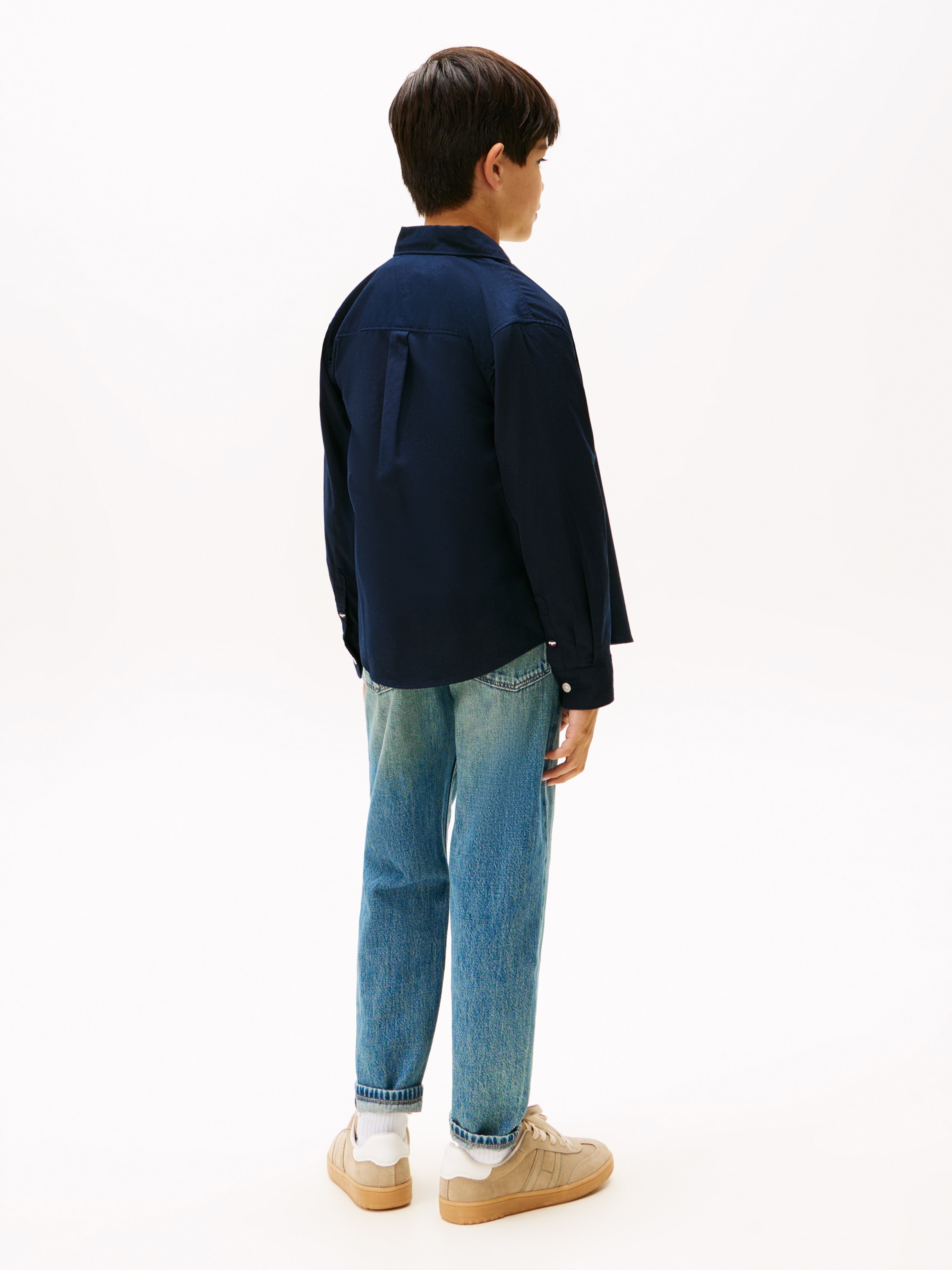 Tommy Hilfiger Langarmhemd Kinder bis 16 Jahre mit Button-Down-Kragen
