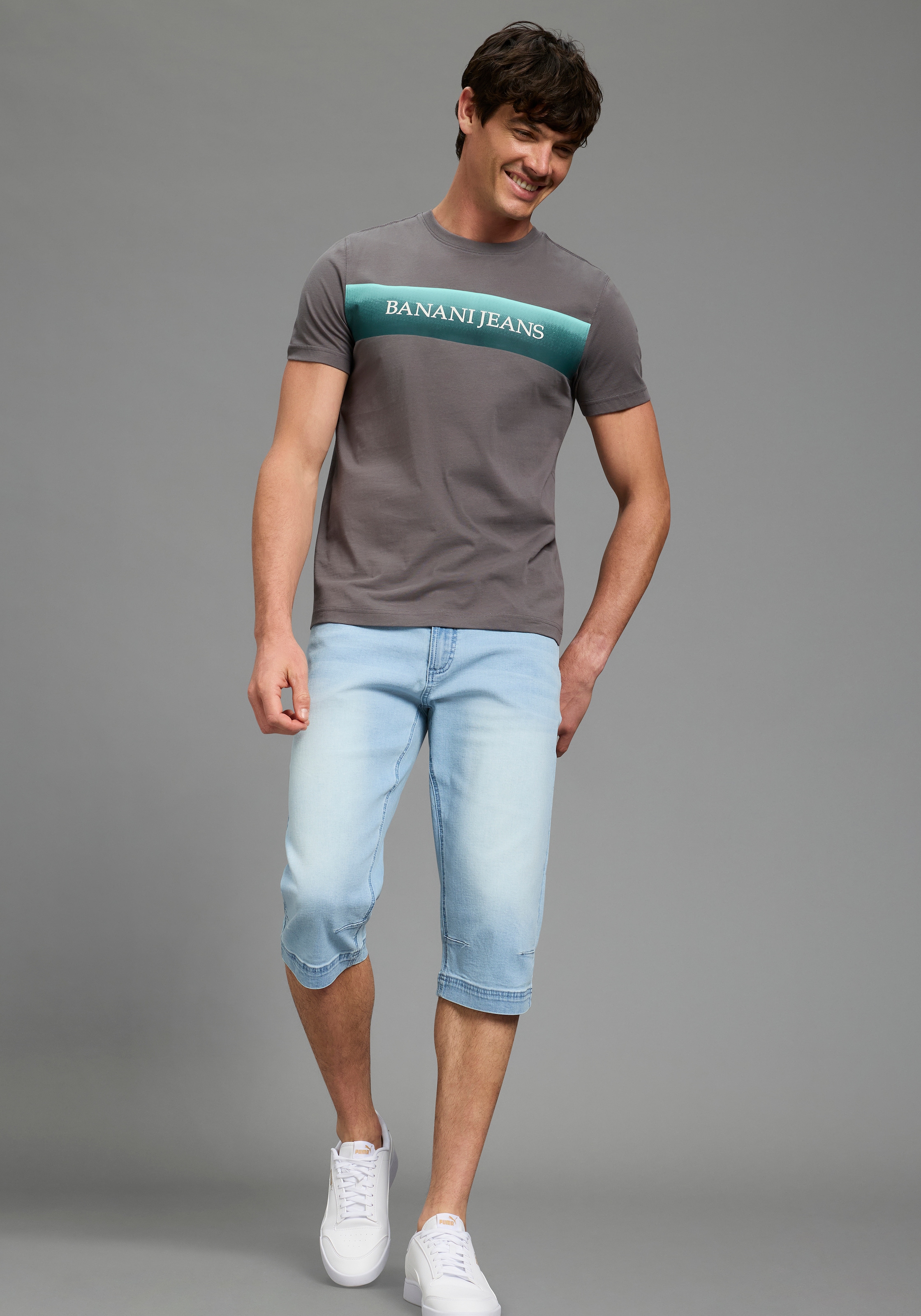 Bruno Banani Jeansbermudas »Hutch-Bermuda« Straight-Fit, normale Leibhöhe, aus elastischem Denim-Material