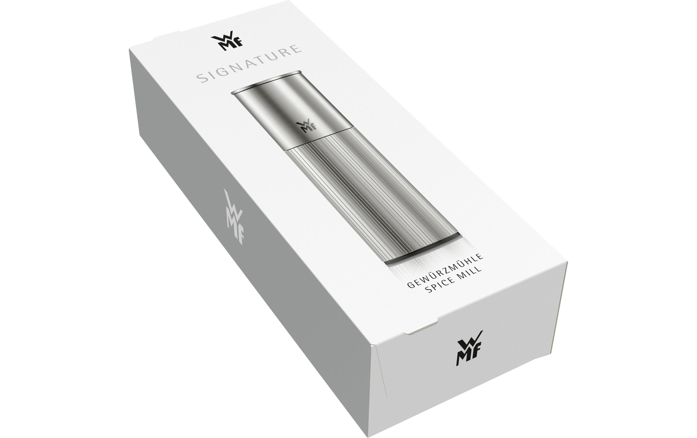 WMF Moulin à épices »Signature Pro, aus Edelstahl« Keramikmahlwerk, einstellbarer Mahlgrad, magnetischer Deckel